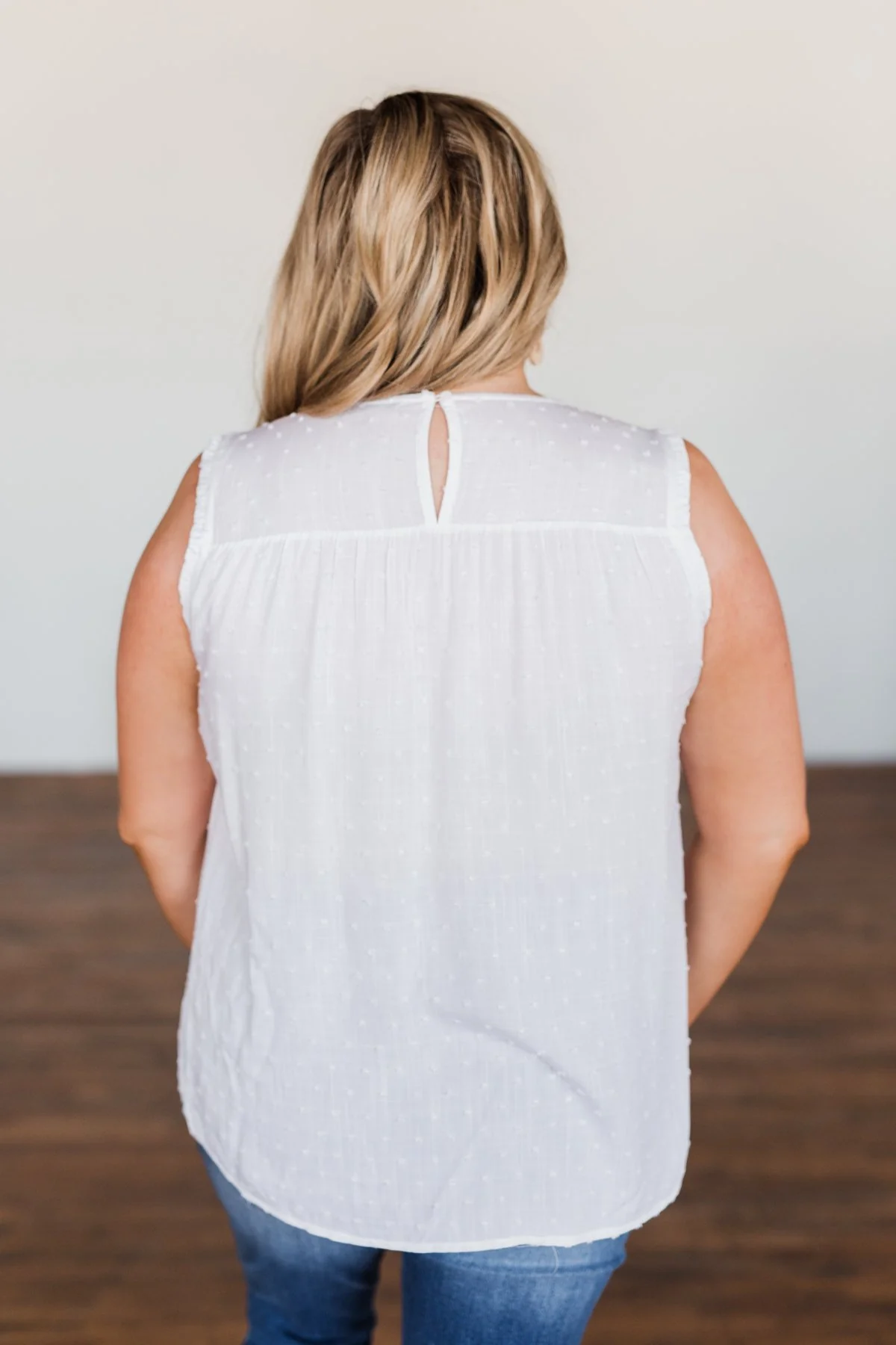 Something Like That Sleeveless Blouse- White - Image 13
