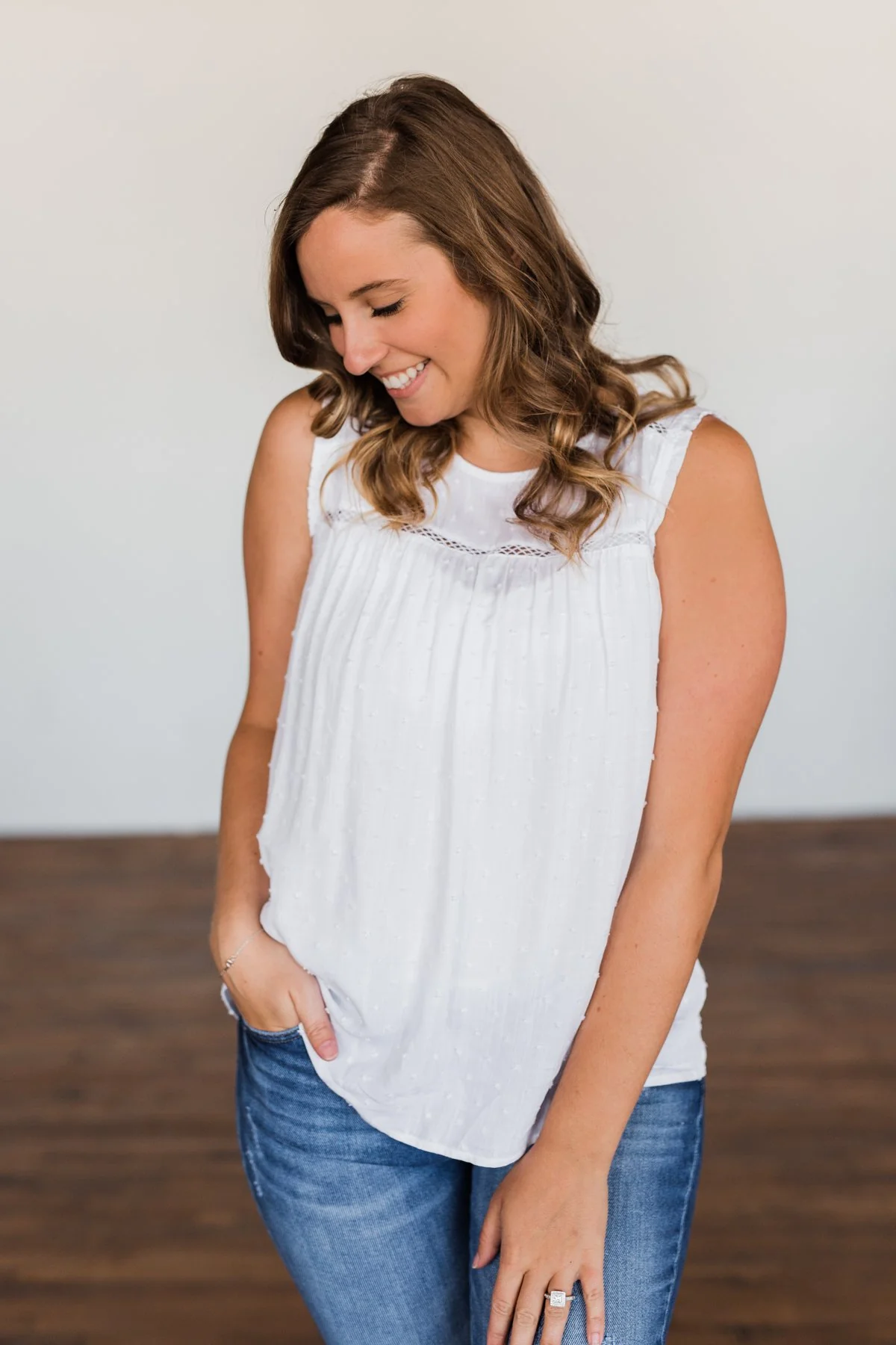 Something Like That Sleeveless Blouse- White - Image 6
