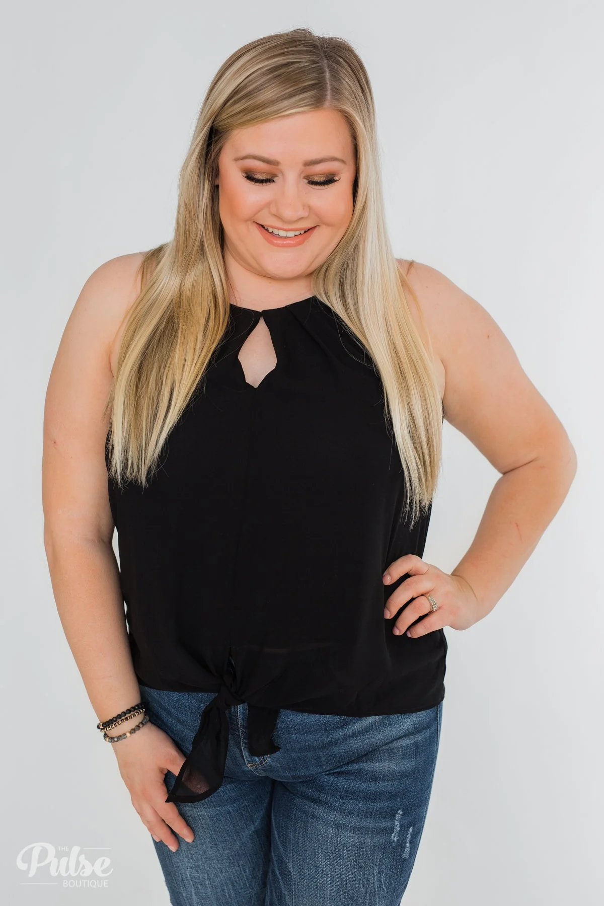 Something To Say Keyhole Halter Tank- Black - Image 6
