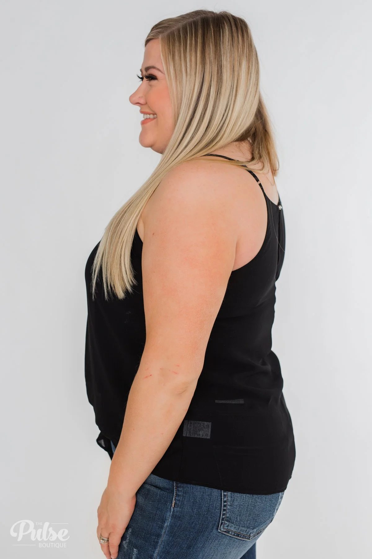 Something To Say Keyhole Halter Tank- Black - Image 8