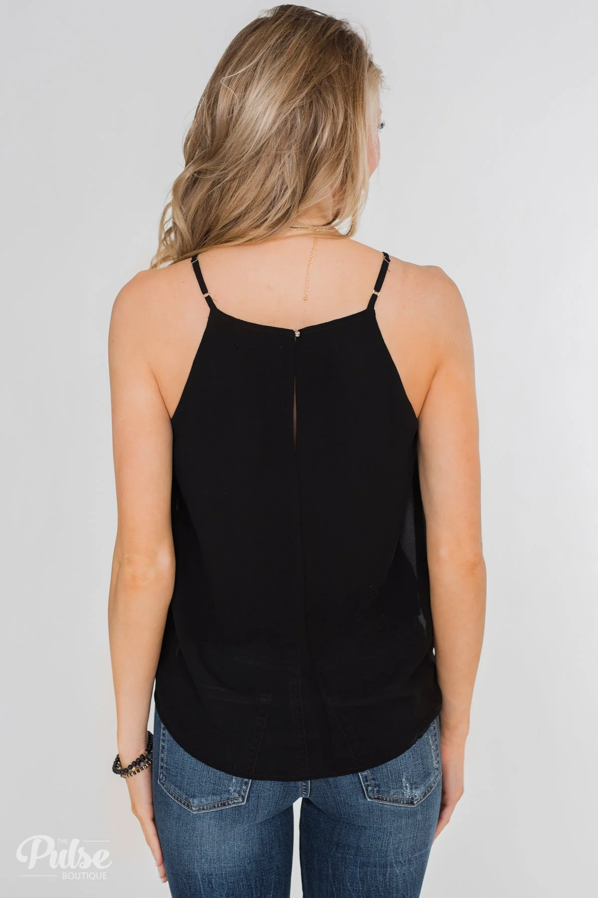 Something To Say Keyhole Halter Tank- Black - Image 9