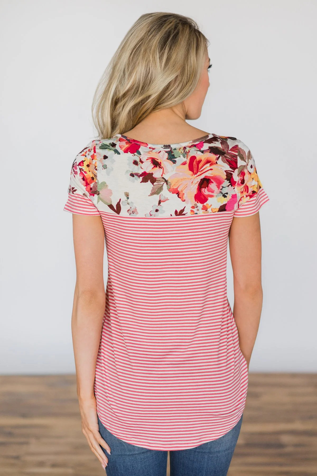 Somewhere in the Sun Floral & Stripes Pocket Top - Image 5