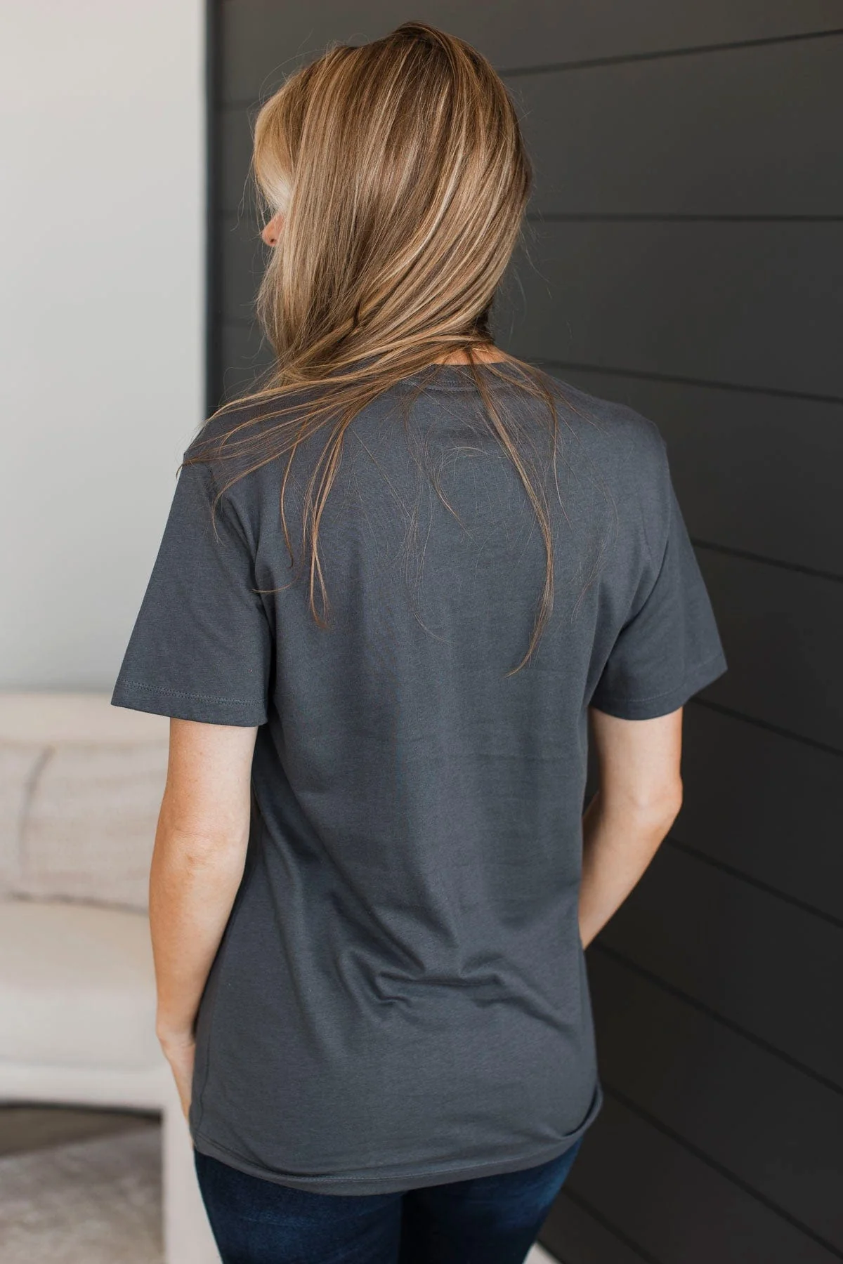 "Somewhere In The Wild West" Graphic Tee- Dark Grey - Image 8