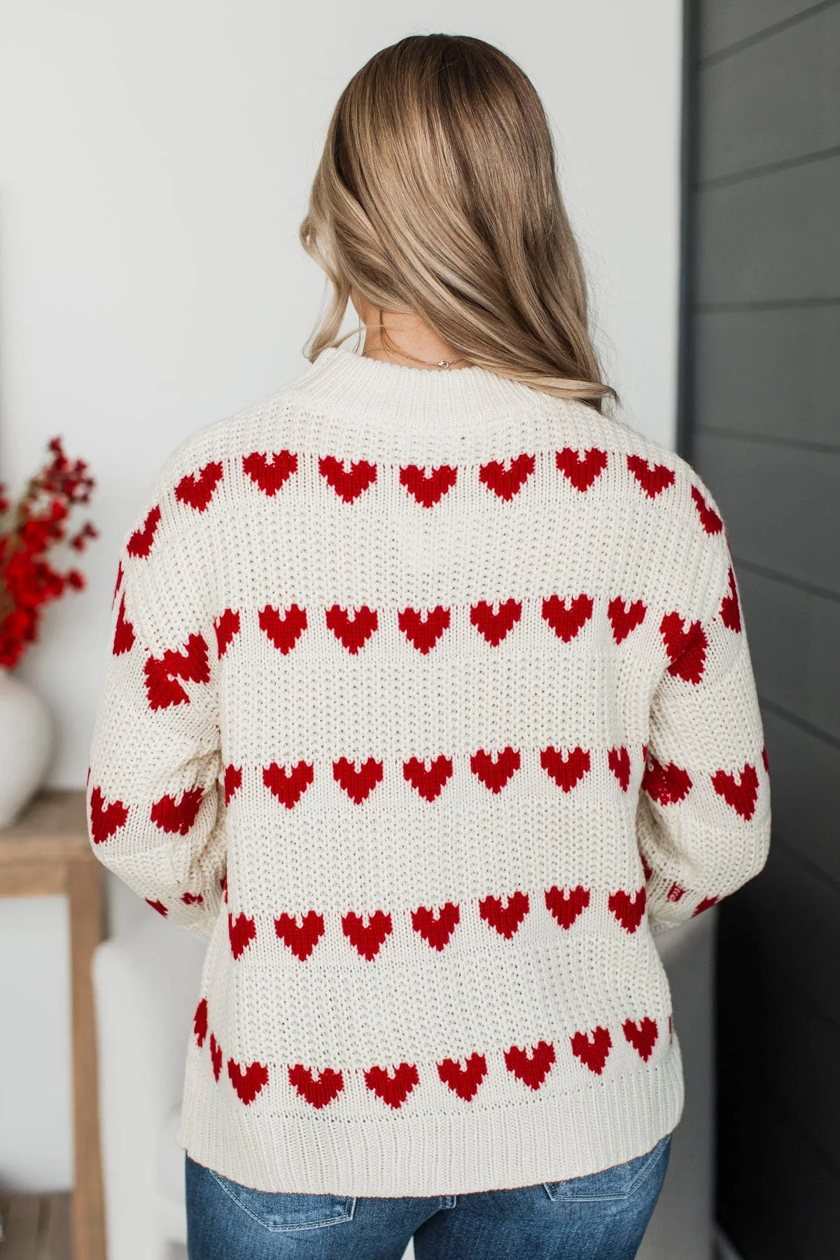 Songs Of Forever Heart Knit Sweater- Light Cream - Image 8
