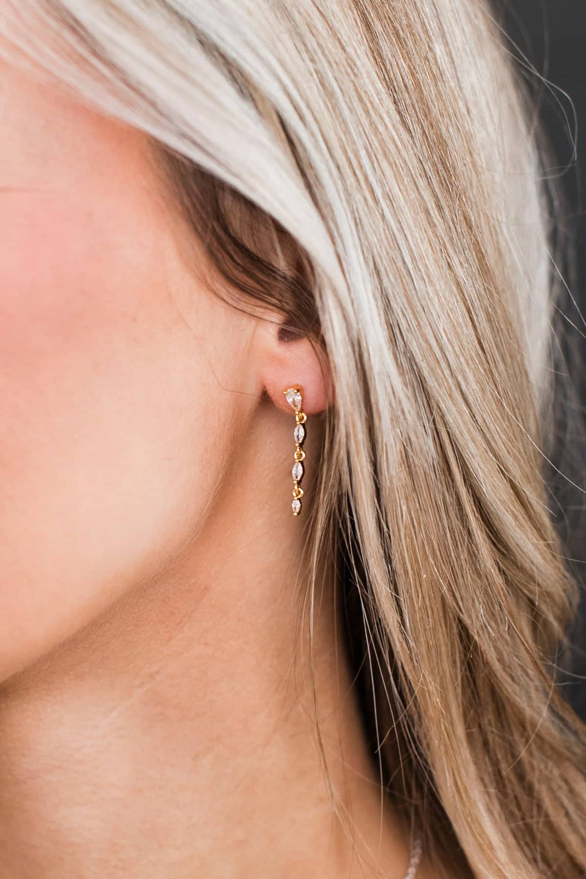 Sophisticated Style Dangle Earrings- Gold