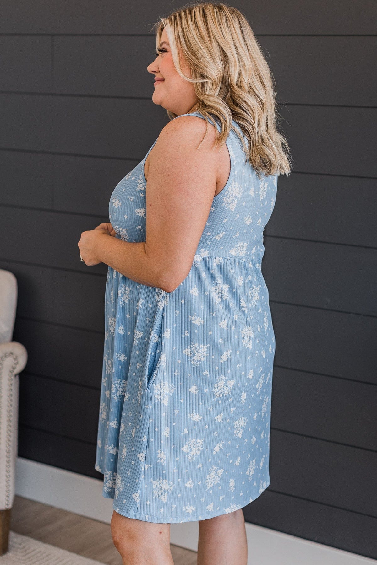 Sought After Floral Knit Dress- Blue - Image 6