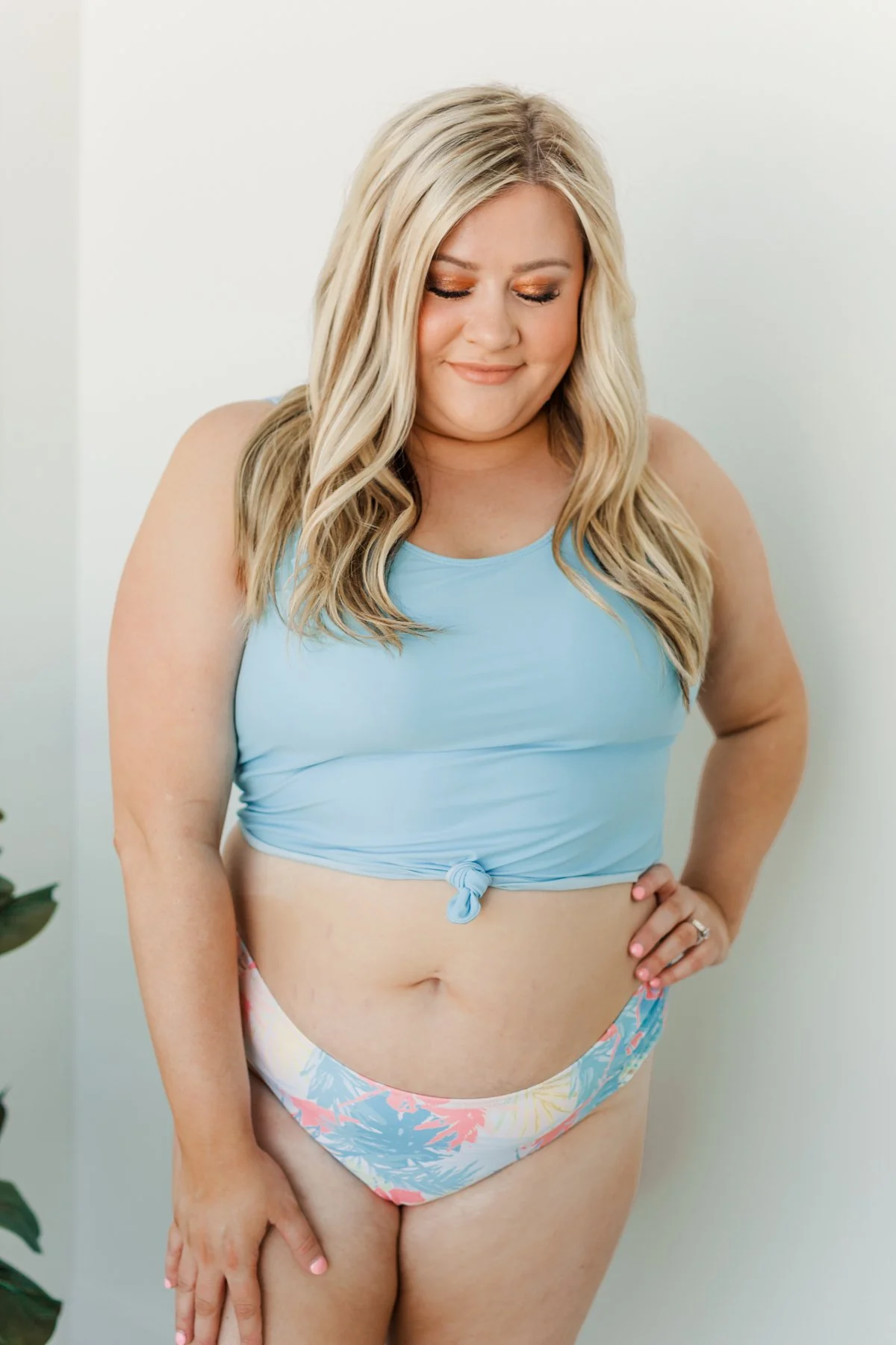 Soul Full Of Sunshine Knot Tankini Top- Sky Blue - Image 10