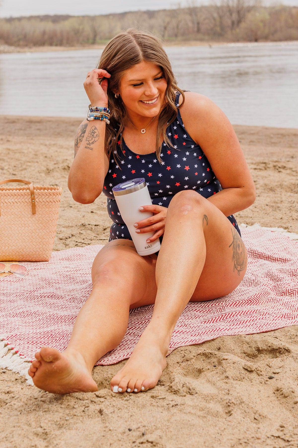 Soul Full Of Sunshine Knot Tankini Top- Navy Stars - Image 9