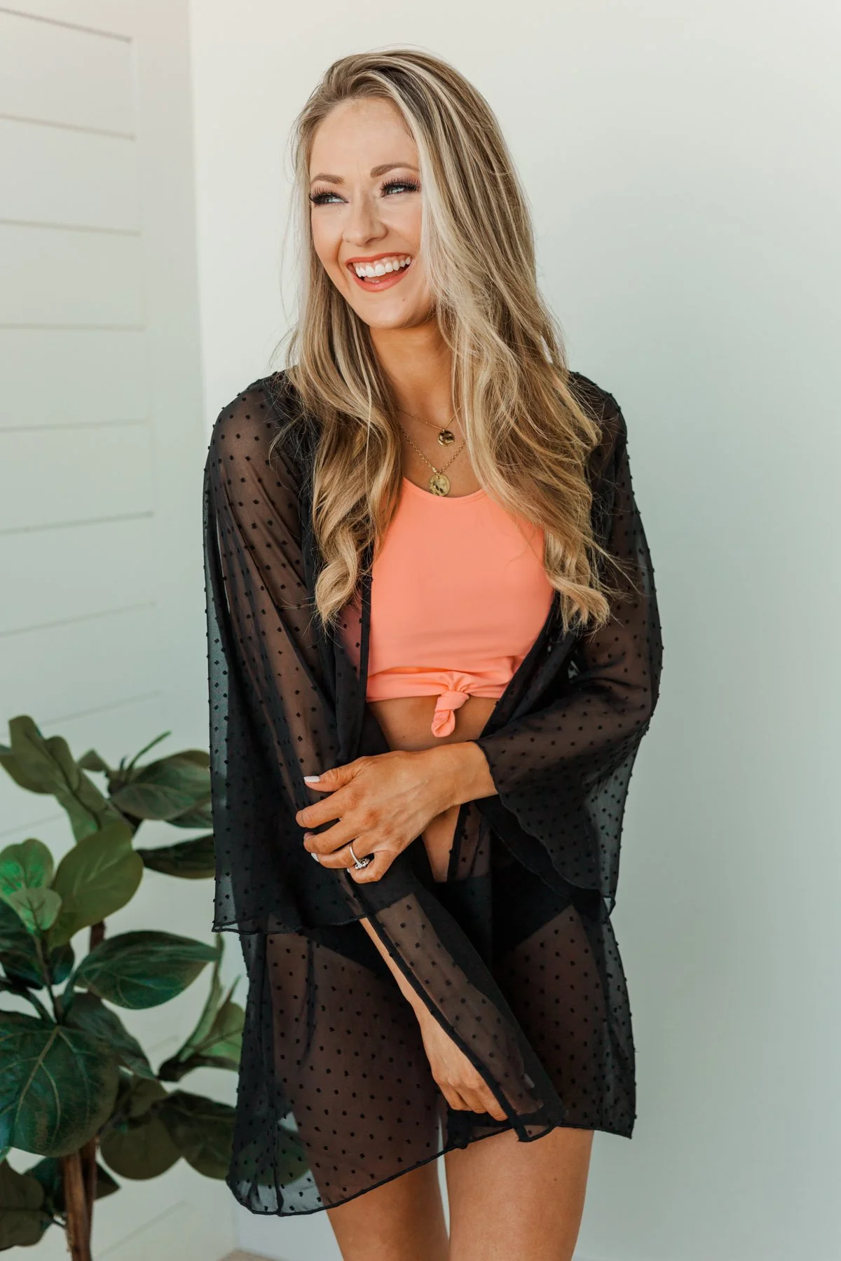 Sounds of Spring Lightweight Kimono- Black - Image 7