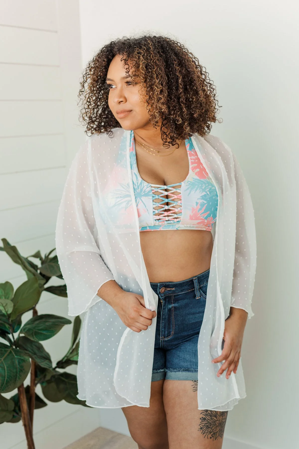 Sounds of Spring Lightweight Kimono- Ivory - Image 4