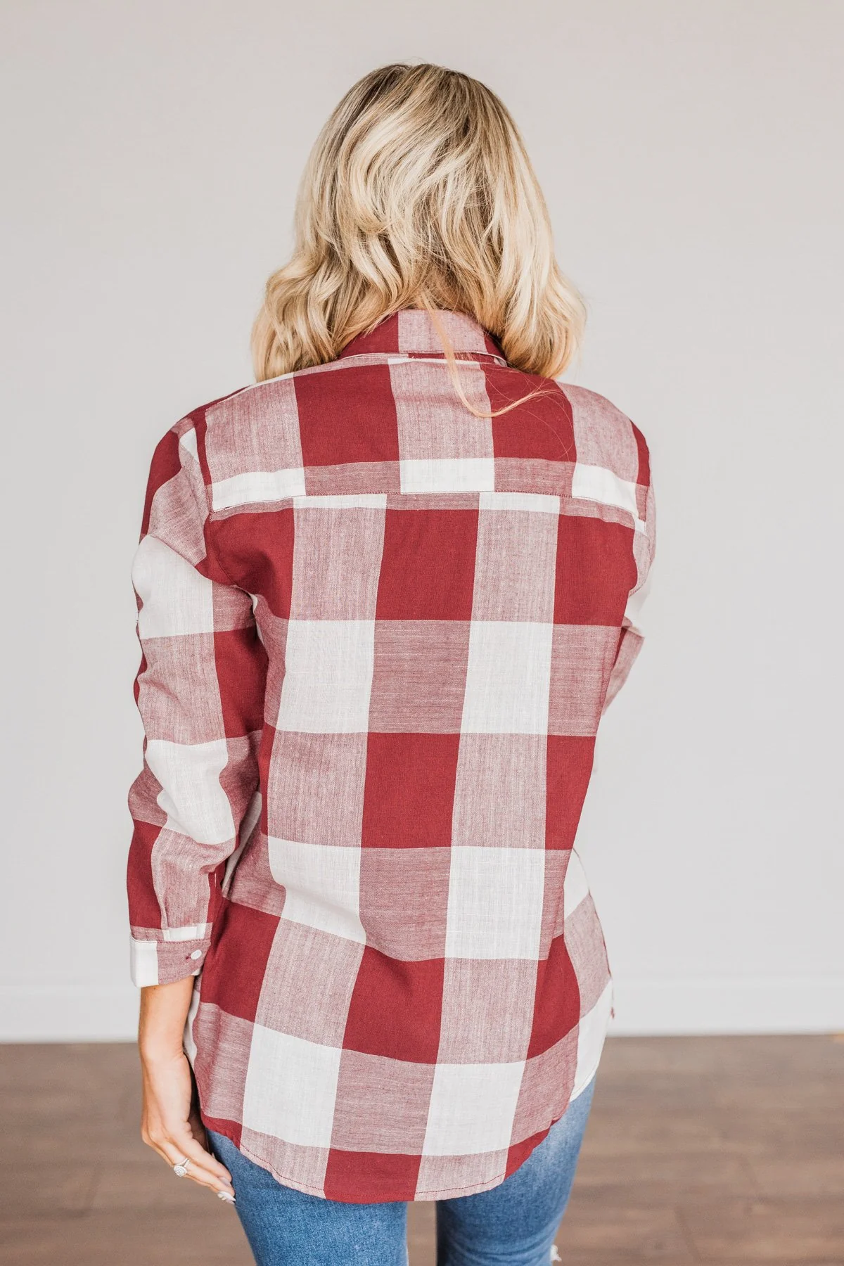 Sounds Of The Season Plaid Top- Cranberry Red - Image 11