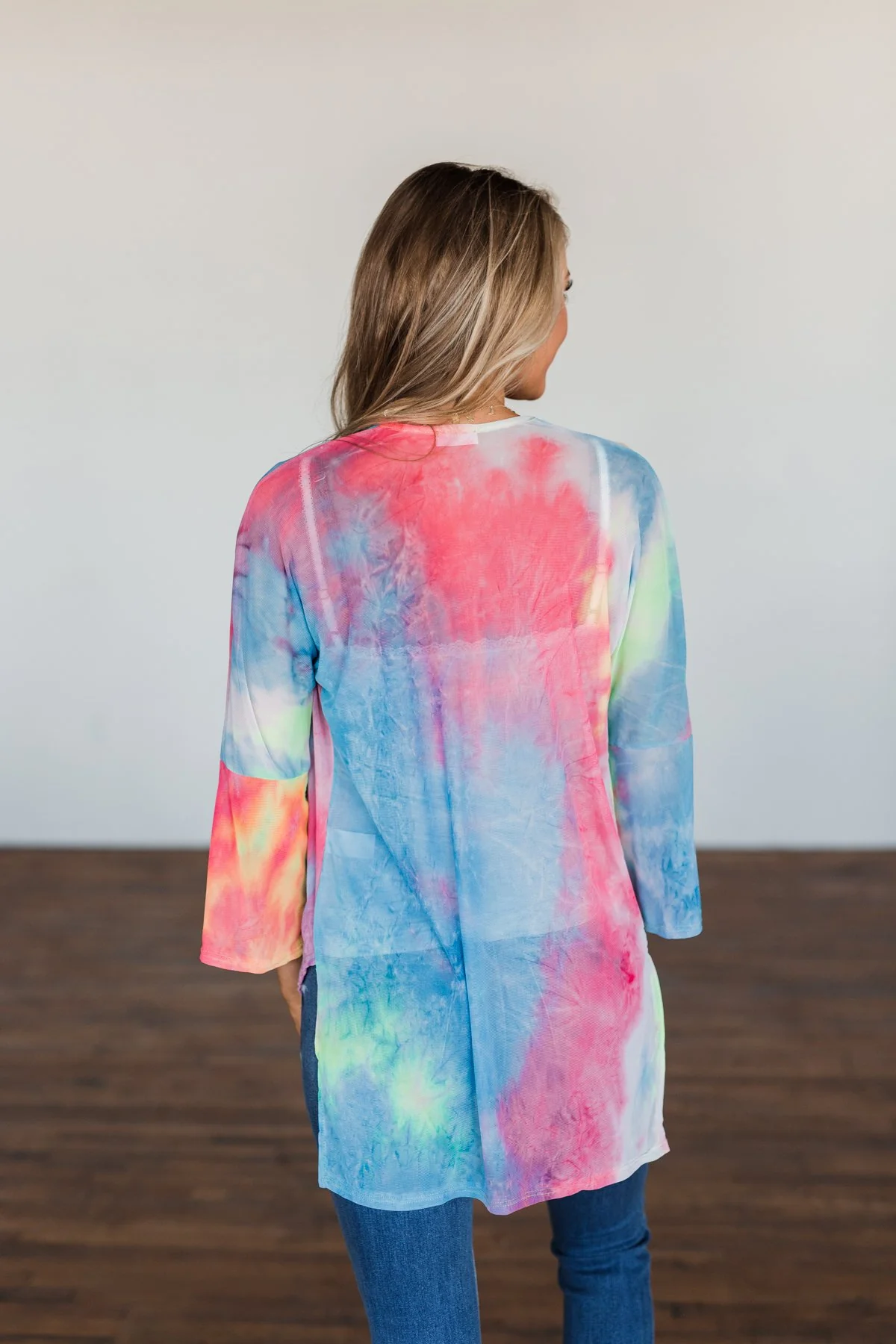Sparked My Interest Tie Dye Kimono- Multi-Color - Image 4