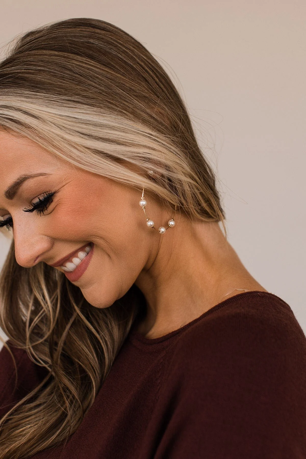Sparkle More C-Hoop Earrings- Gold - Image 4