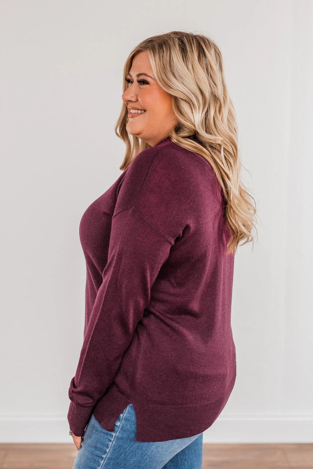 Sparks Flying Knit Sweater- Dark Plum - Image 5