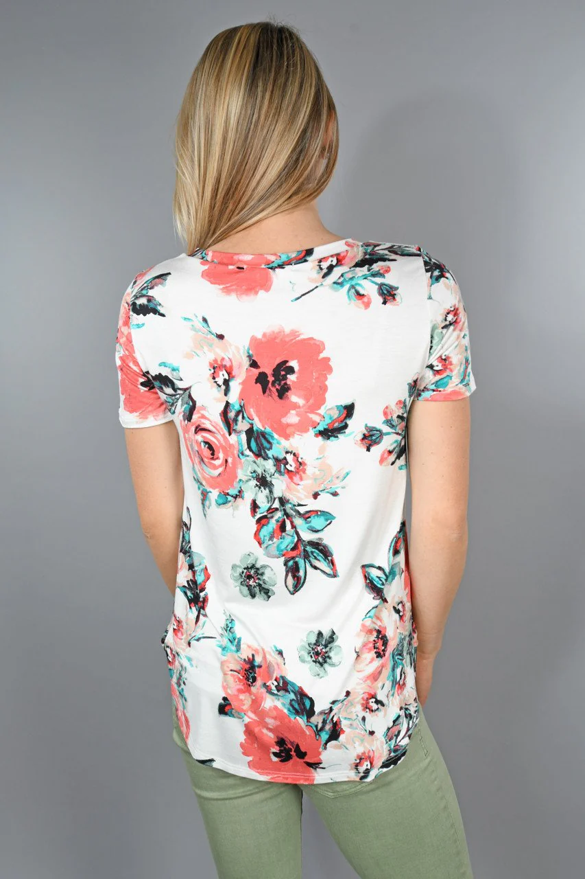 Speechless Floral Top ~ Teal - Image 6