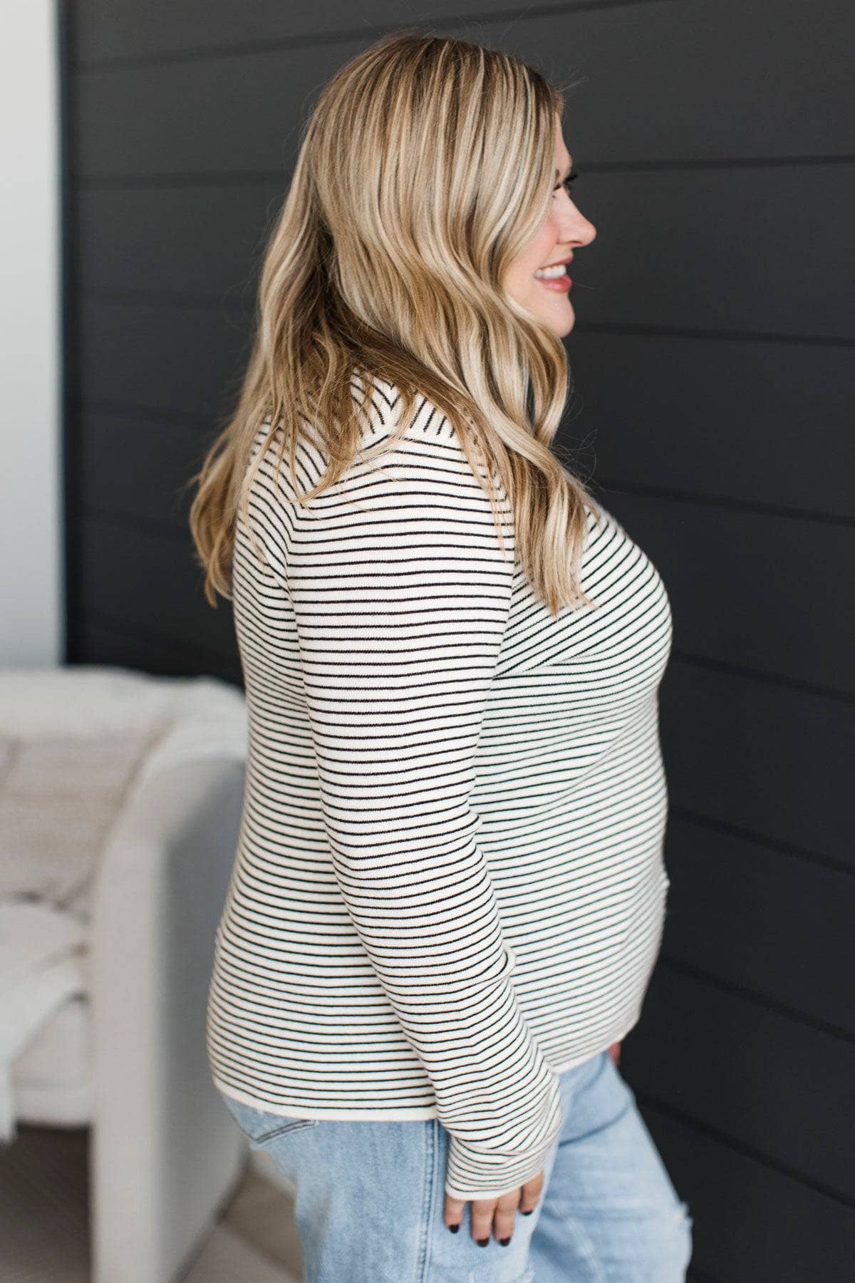Spending Time Together Striped Sweater- Ivory & Black - Image 5