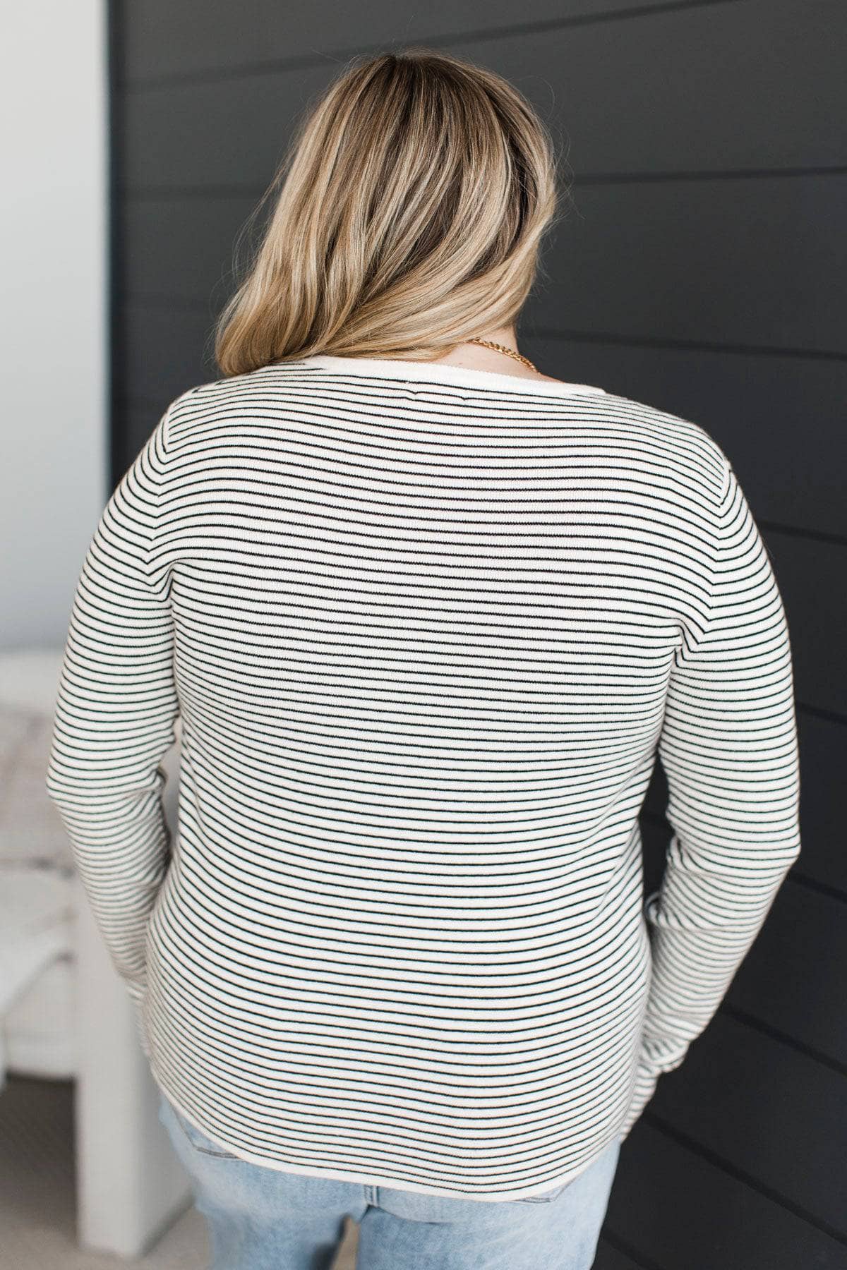 Spending Time Together Striped Sweater- Ivory & Black - Image 7