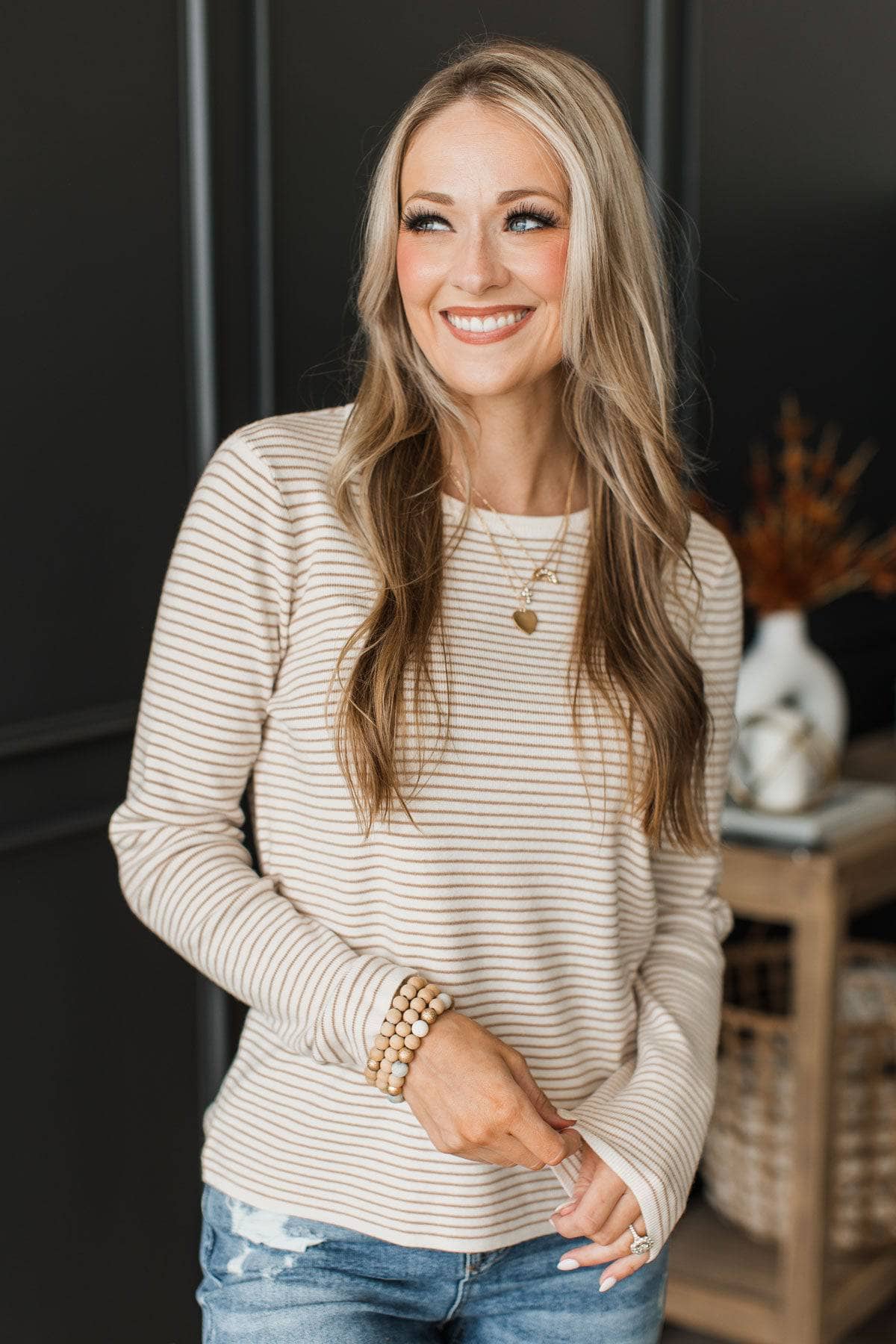 Spending Time Together Striped Sweater- Ivory & Tan - Image 3