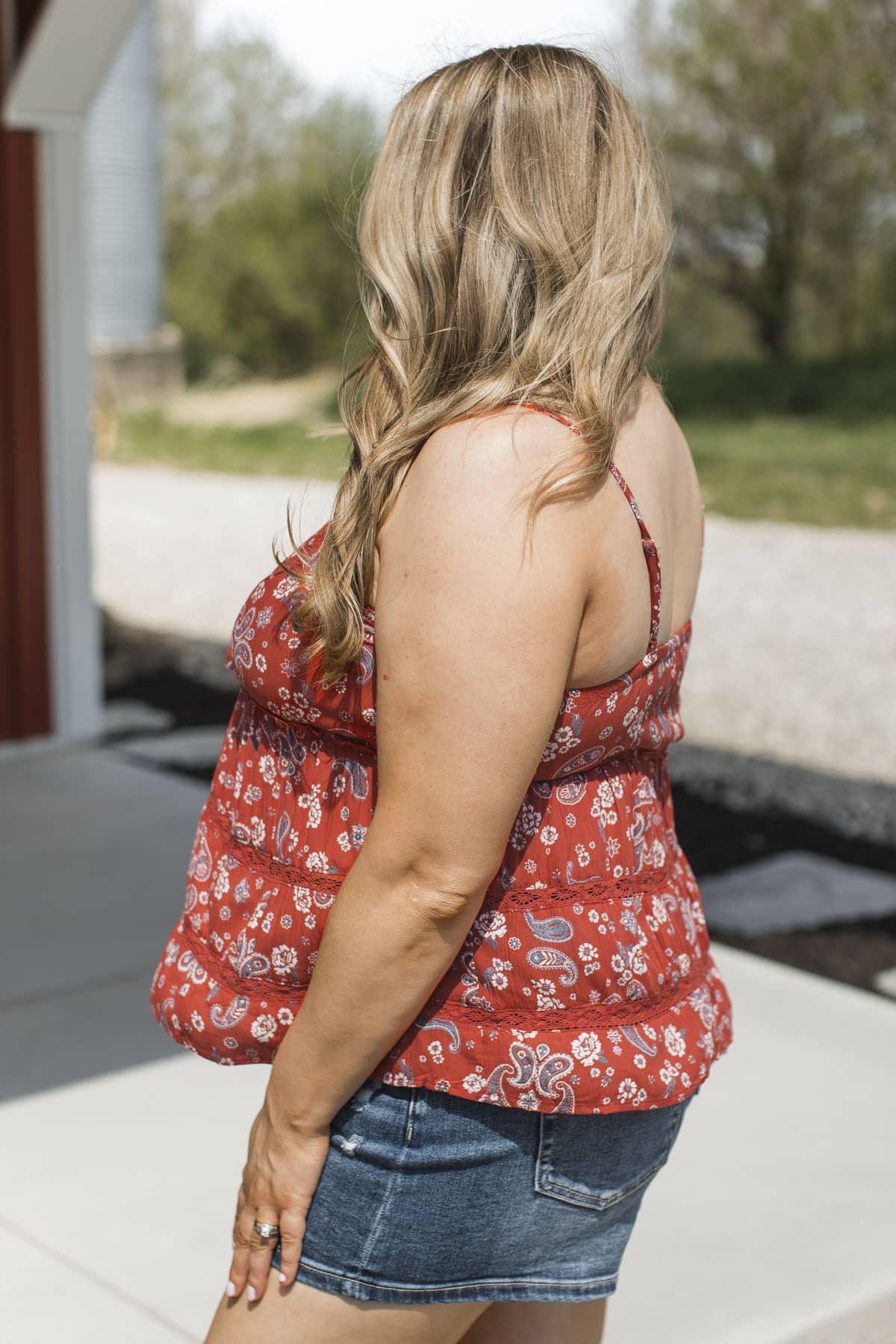 Spirit Of Freedom Babydoll Tank Top- Red - Image 6
