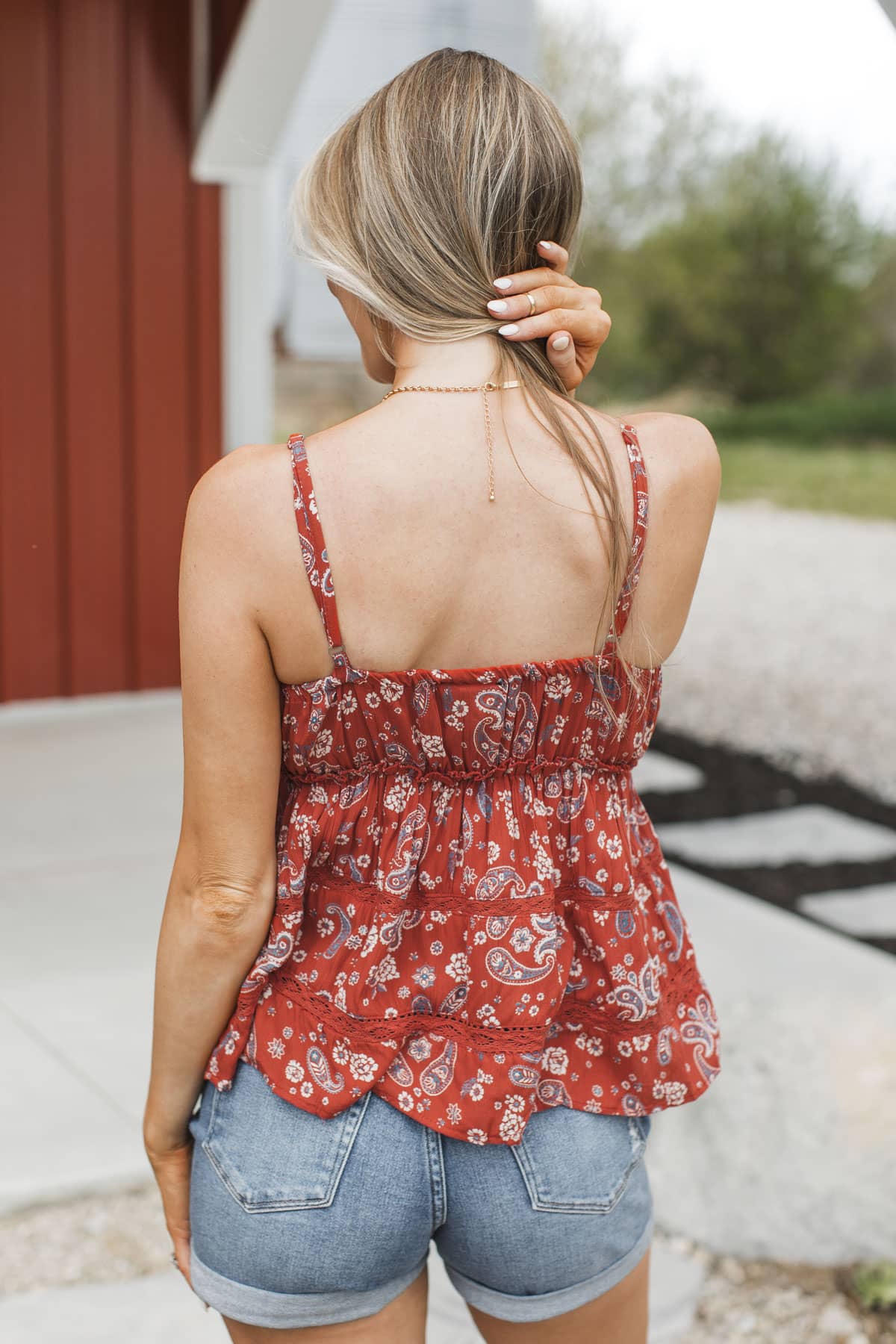 Spirit Of Freedom Babydoll Tank Top- Red - Image 7