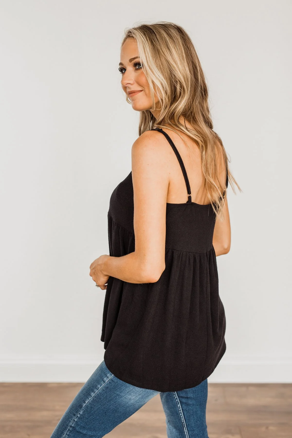 Spotting Your Gaze Babydoll Tank Top- Black - Image 9