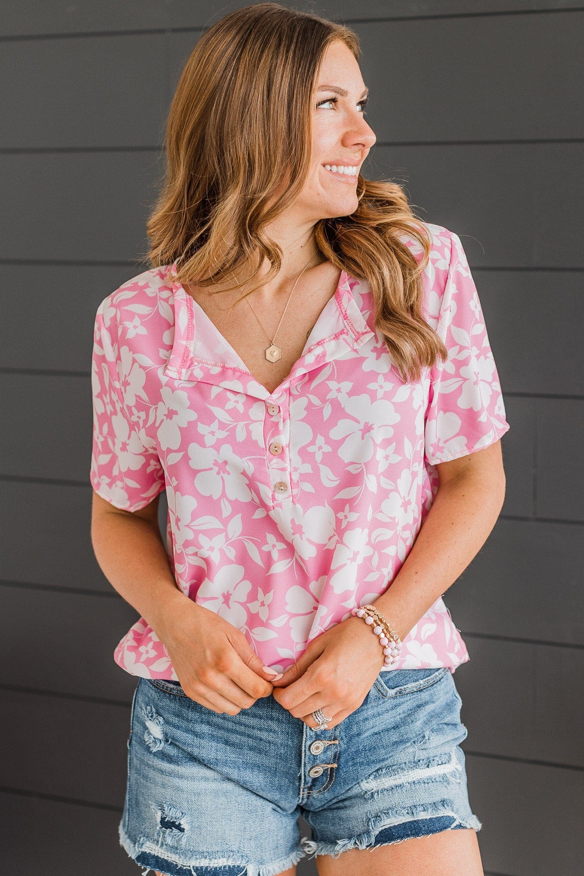 Spread Your Shine Floral Top- Pink - Image 3