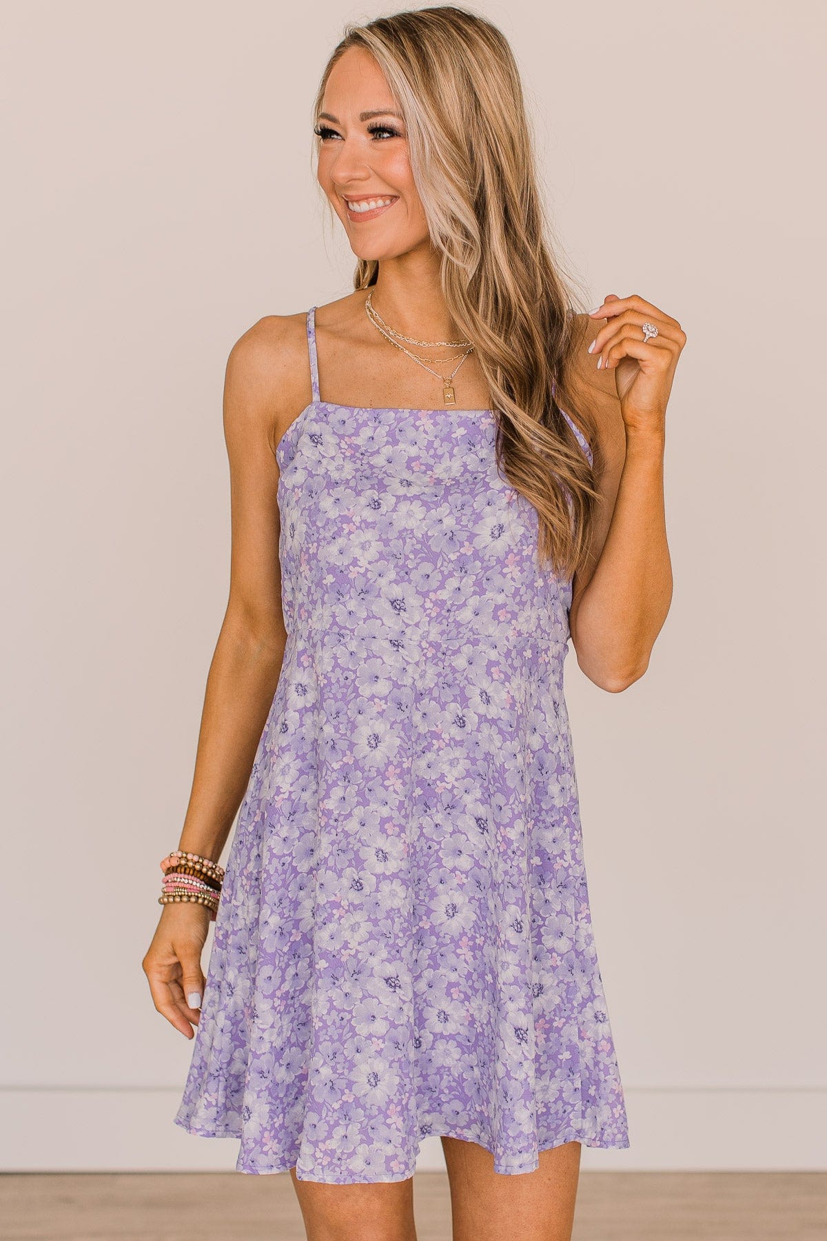 Spring Fling Floral Dress- Lavender - Image 4