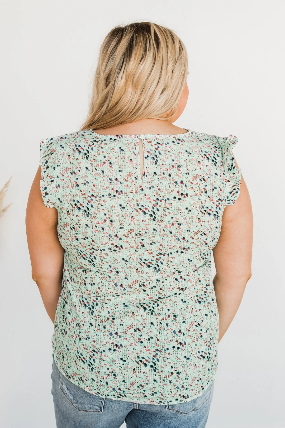 Spring Into Love Sleeveless Blouse- Mint - Image 9