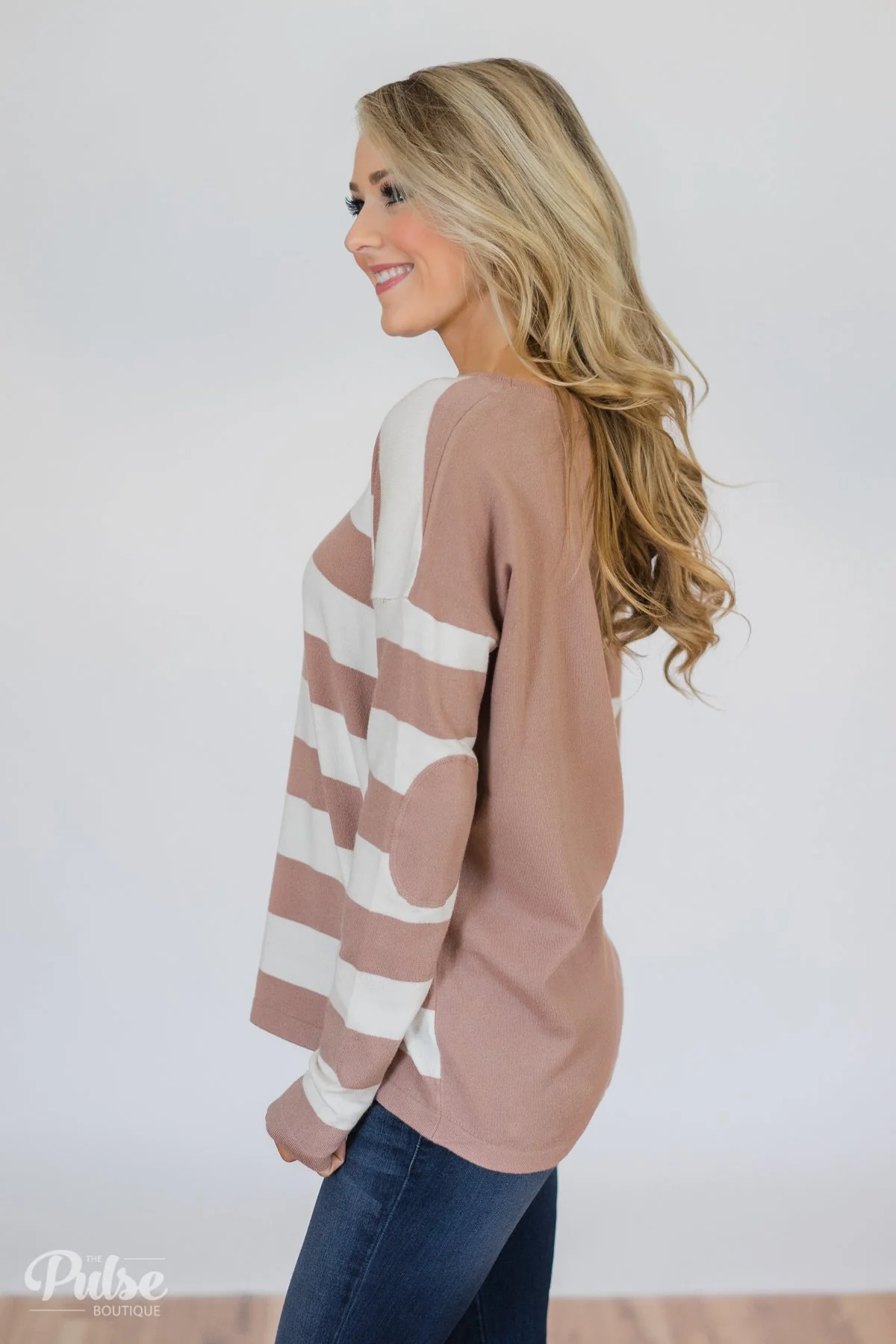 Stand by Me Striped Sweater -Dusty Mauve - Image 10