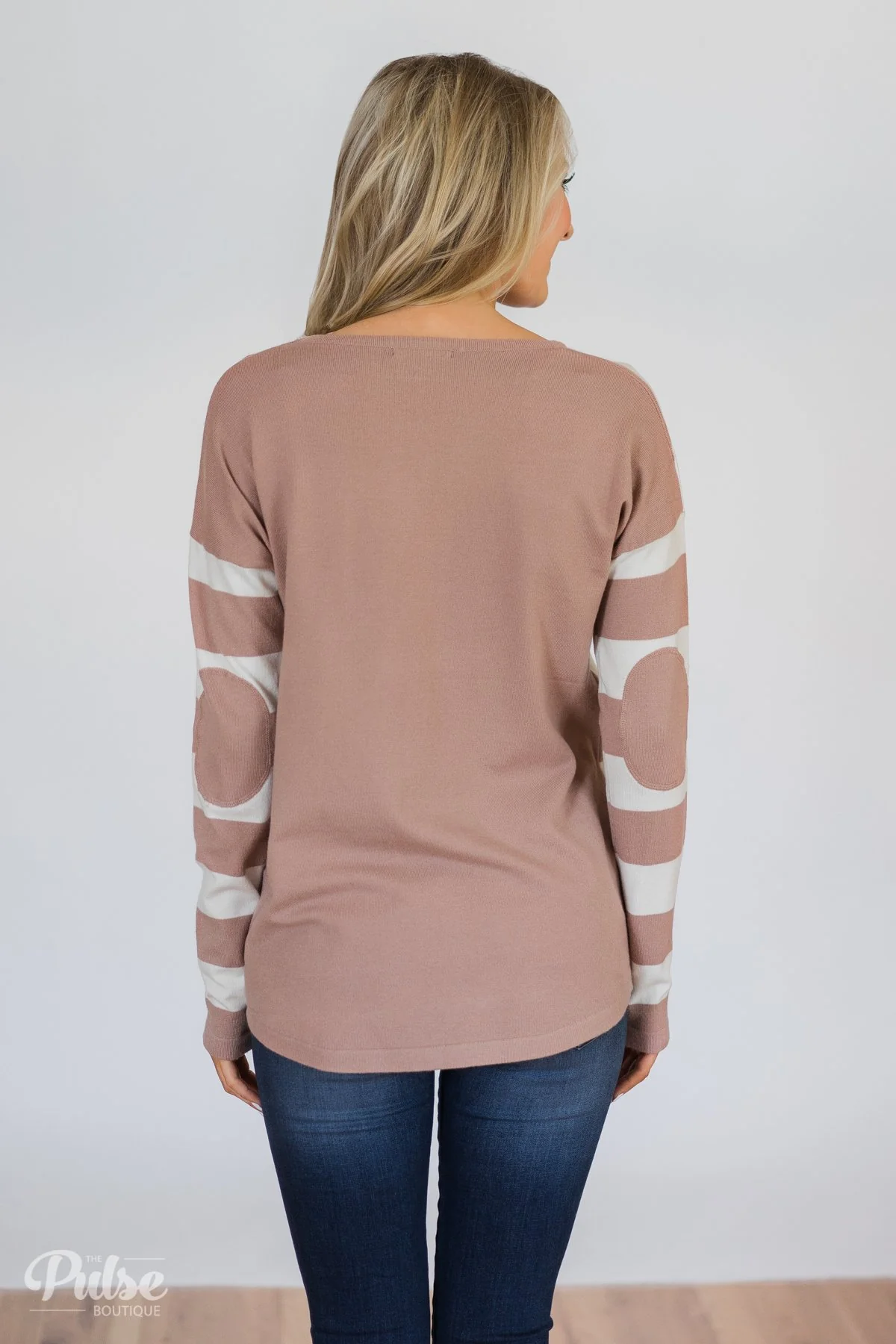 Stand by Me Striped Sweater -Dusty Mauve - Image 11