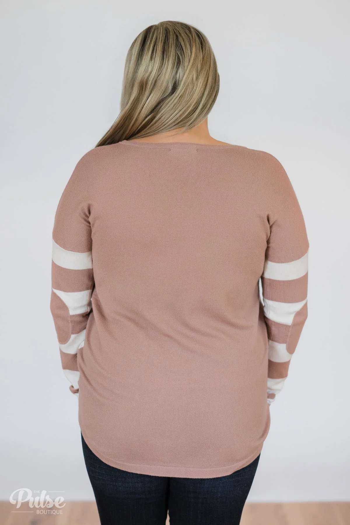 Stand by Me Striped Sweater -Dusty Mauve - Image 5