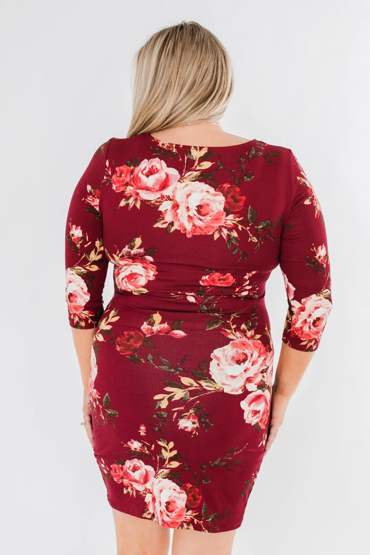 Stand In Your Love Floral Dress- Burgundy - Image 10