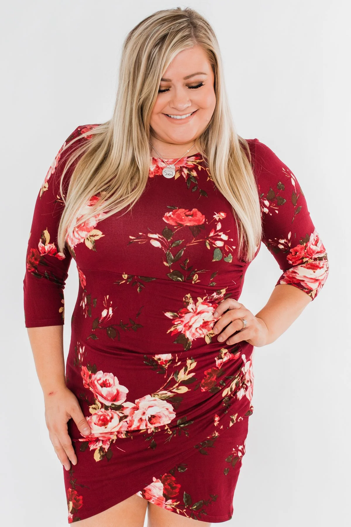 Stand In Your Love Floral Dress- Burgundy - Image 6