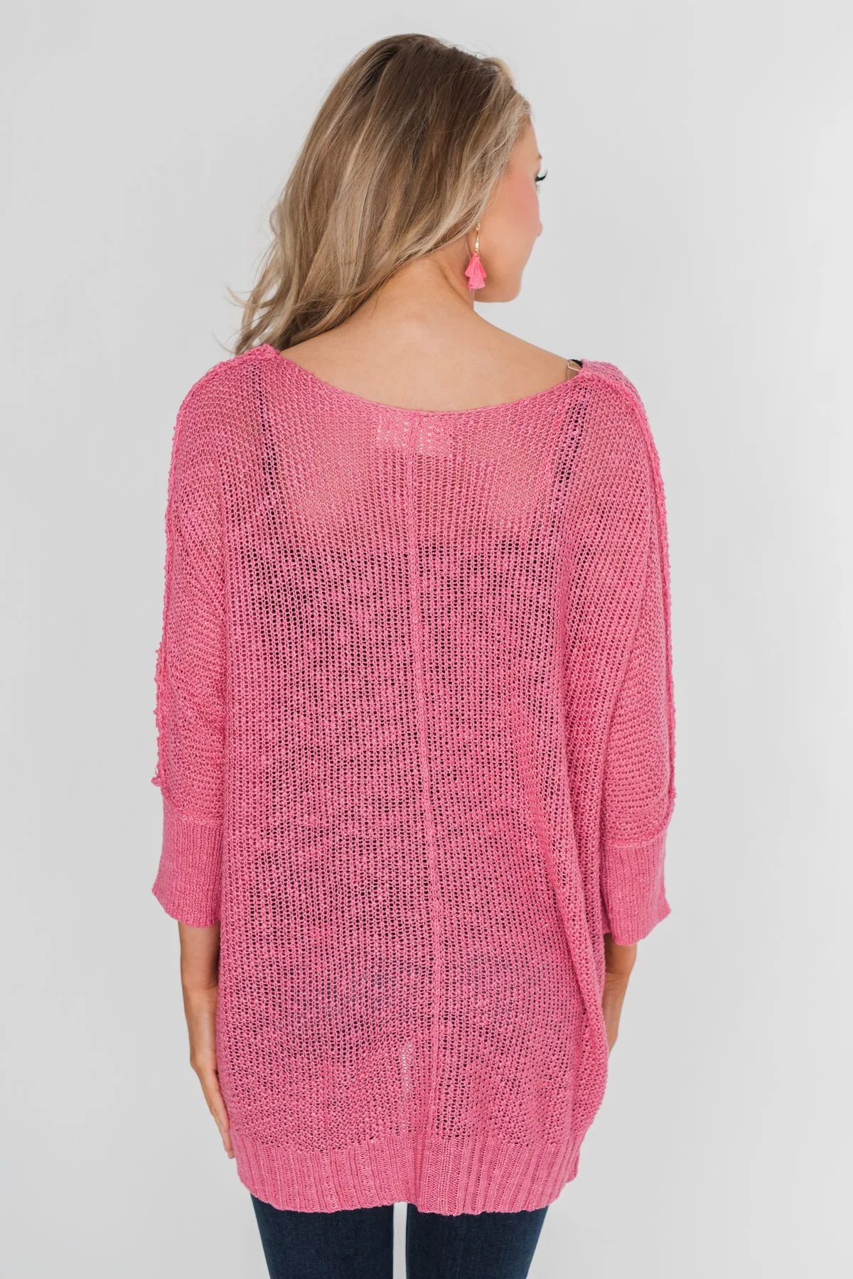 Stand Out Anywhere V-Neck Sweater - Hot Pink - Image 13