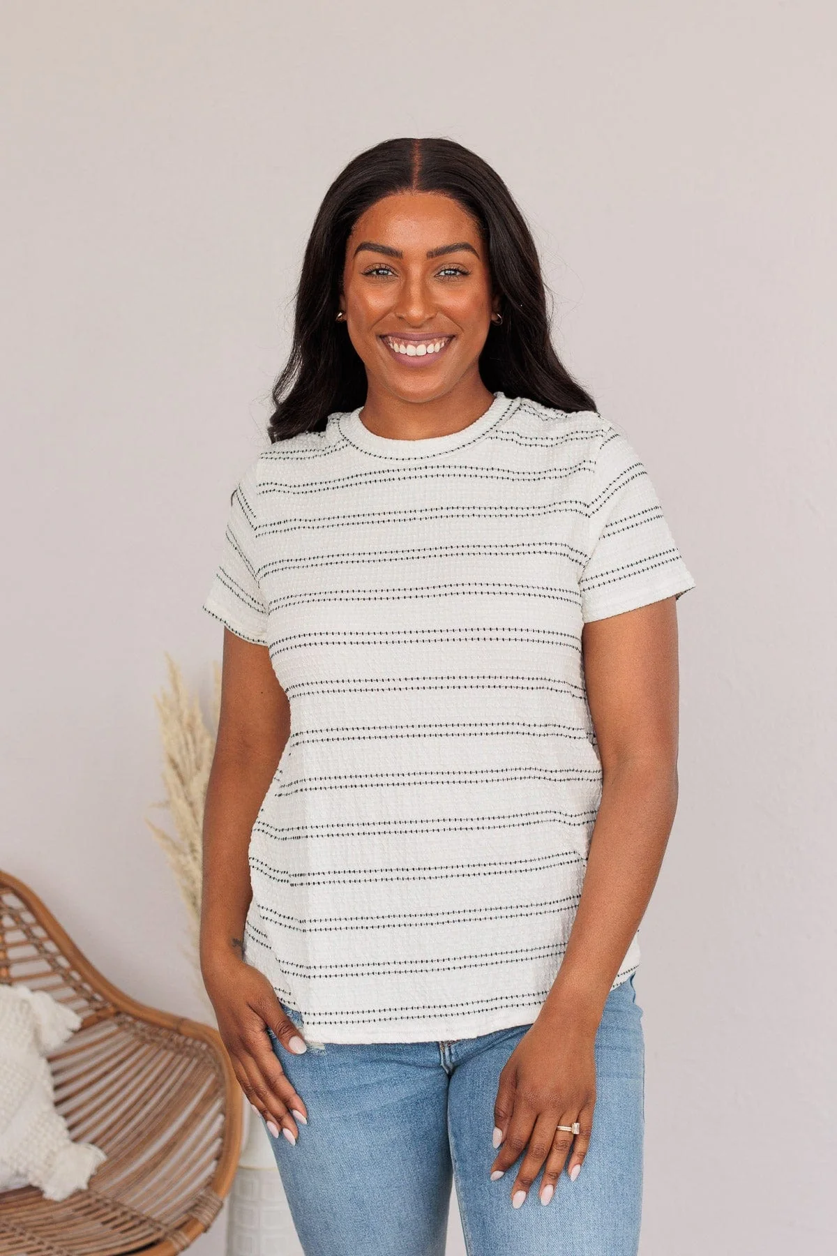 Stand Strong Together Striped Top- Ivory - Image 5