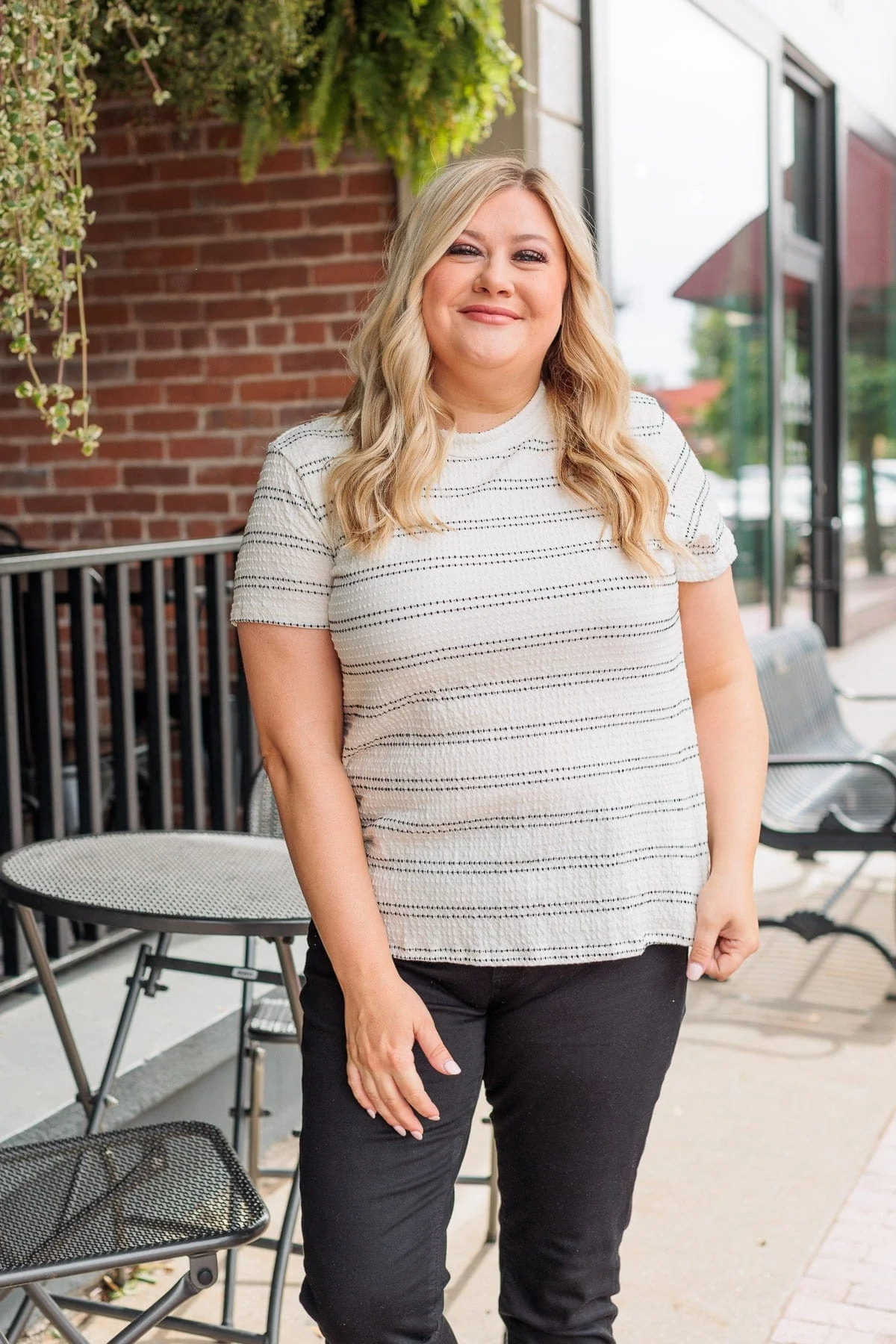 Stand Strong Together Striped Top- Ivory - Image 7