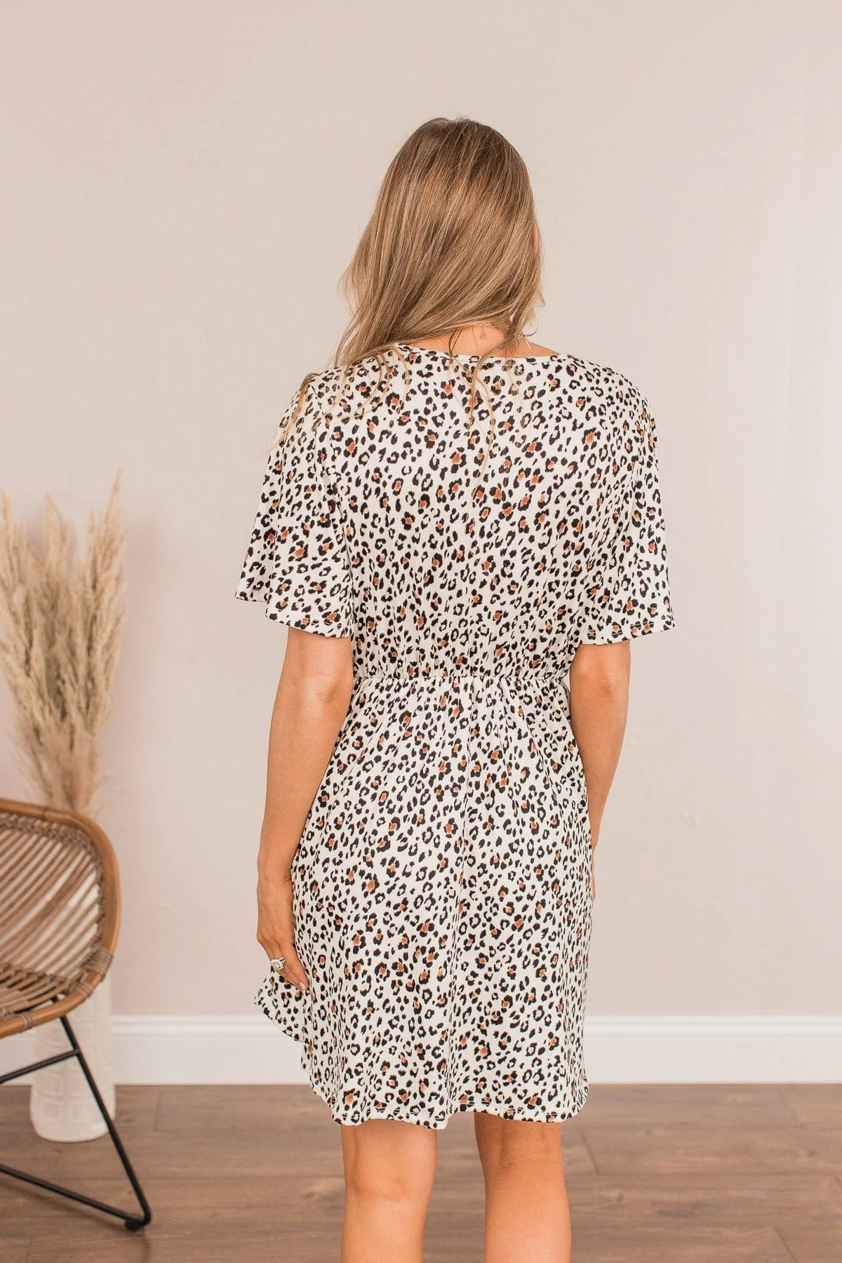 Standing My Ground Leopard Dress- Ivory - Image 9