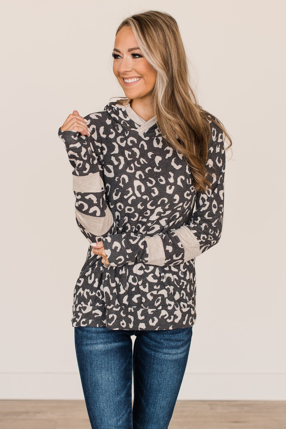 Standing Strong Lightweight Hooded Top- Charcoal - Image 2