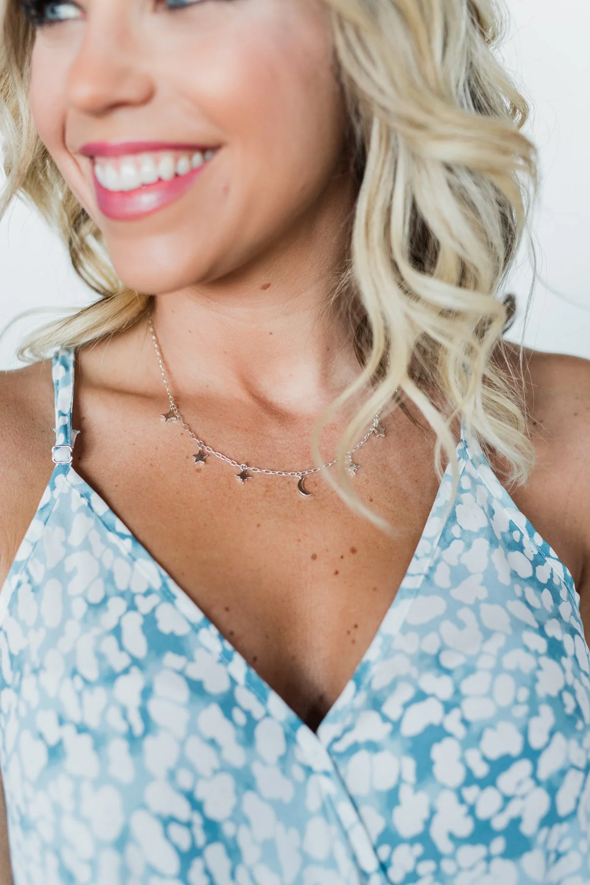 Star & Moon Necklace- Silver - Image 2