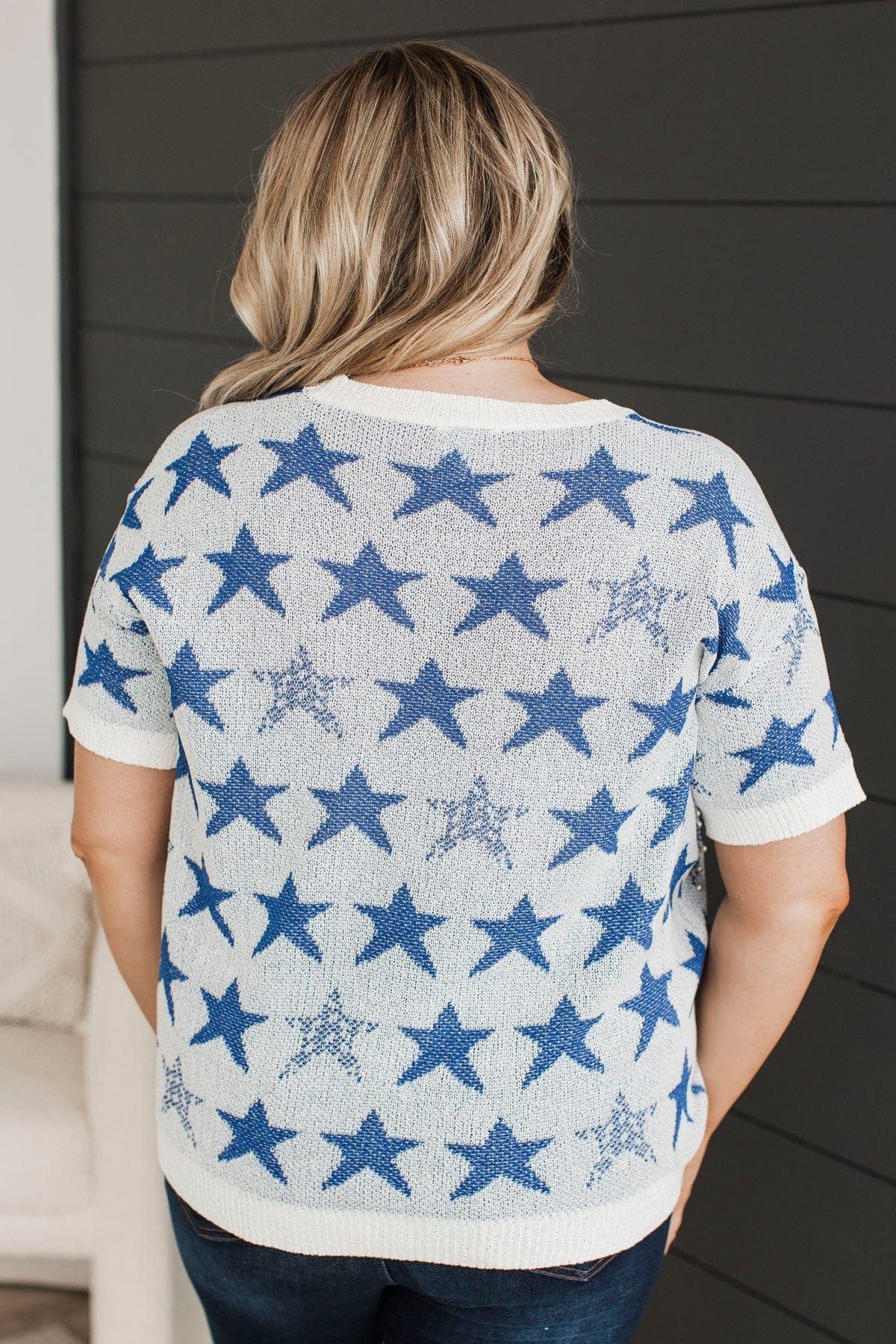 Stars Aligned Knit Top- Navy & Ivory - Image 7
