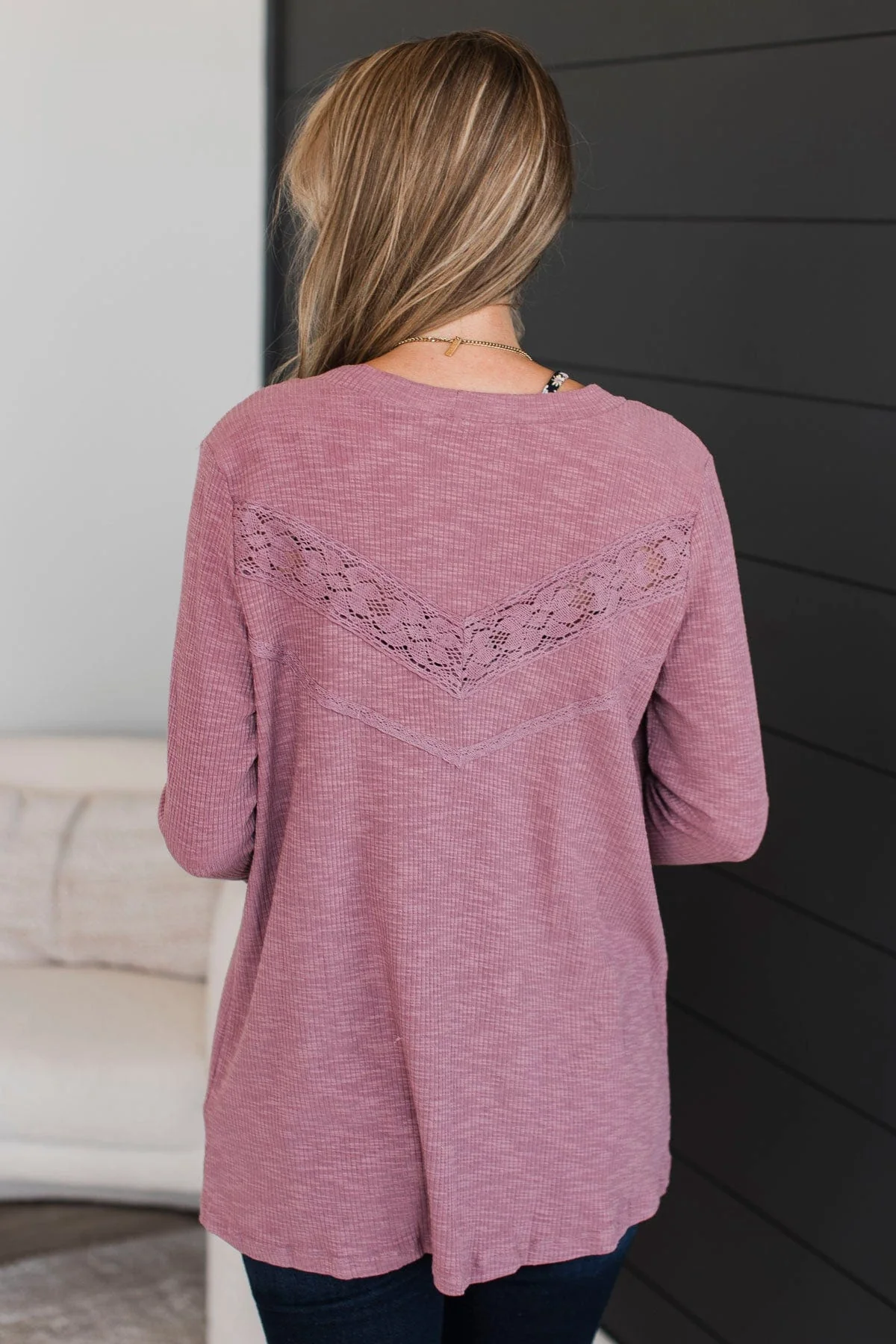Start From Scratch Ribbed Cardigan- Dusty Plum - Image 8