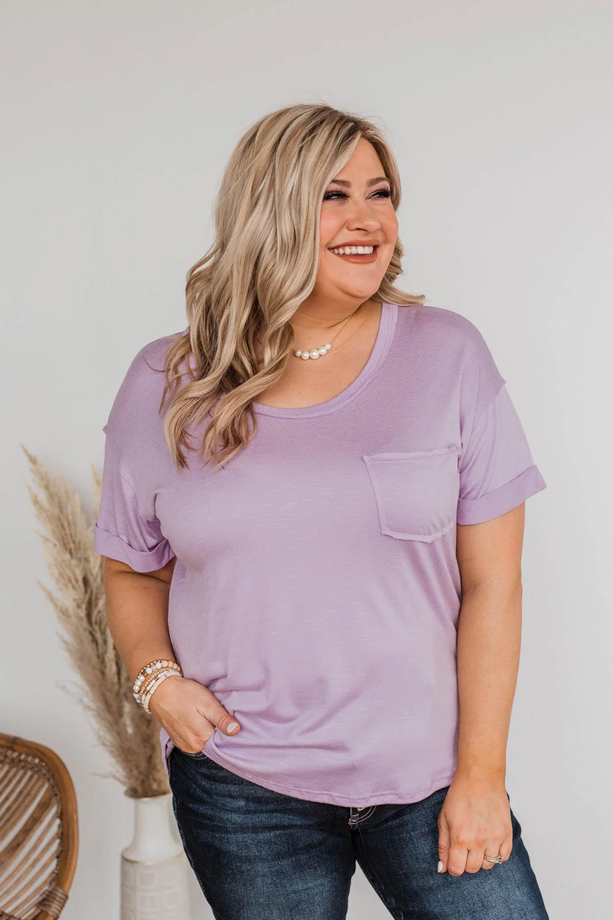 Start My Day Short Sleeve Top- Lilac - Image 5