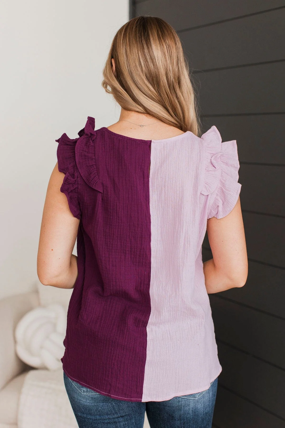 Start Of Forever Ruffle Top- Lilac & Plum - Image 7