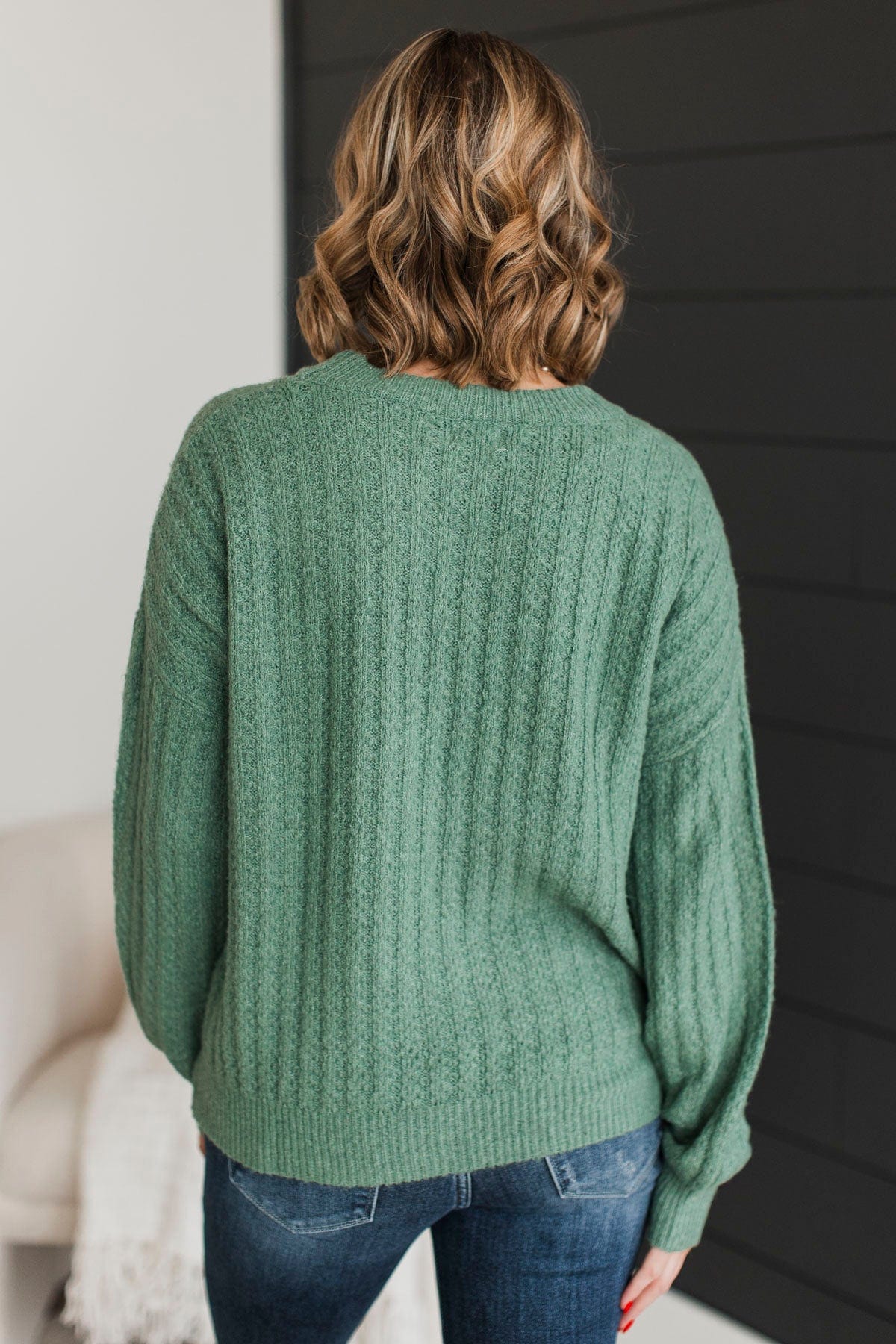Stay Close To Me Knit Sweater- Jade Green - Image 7
