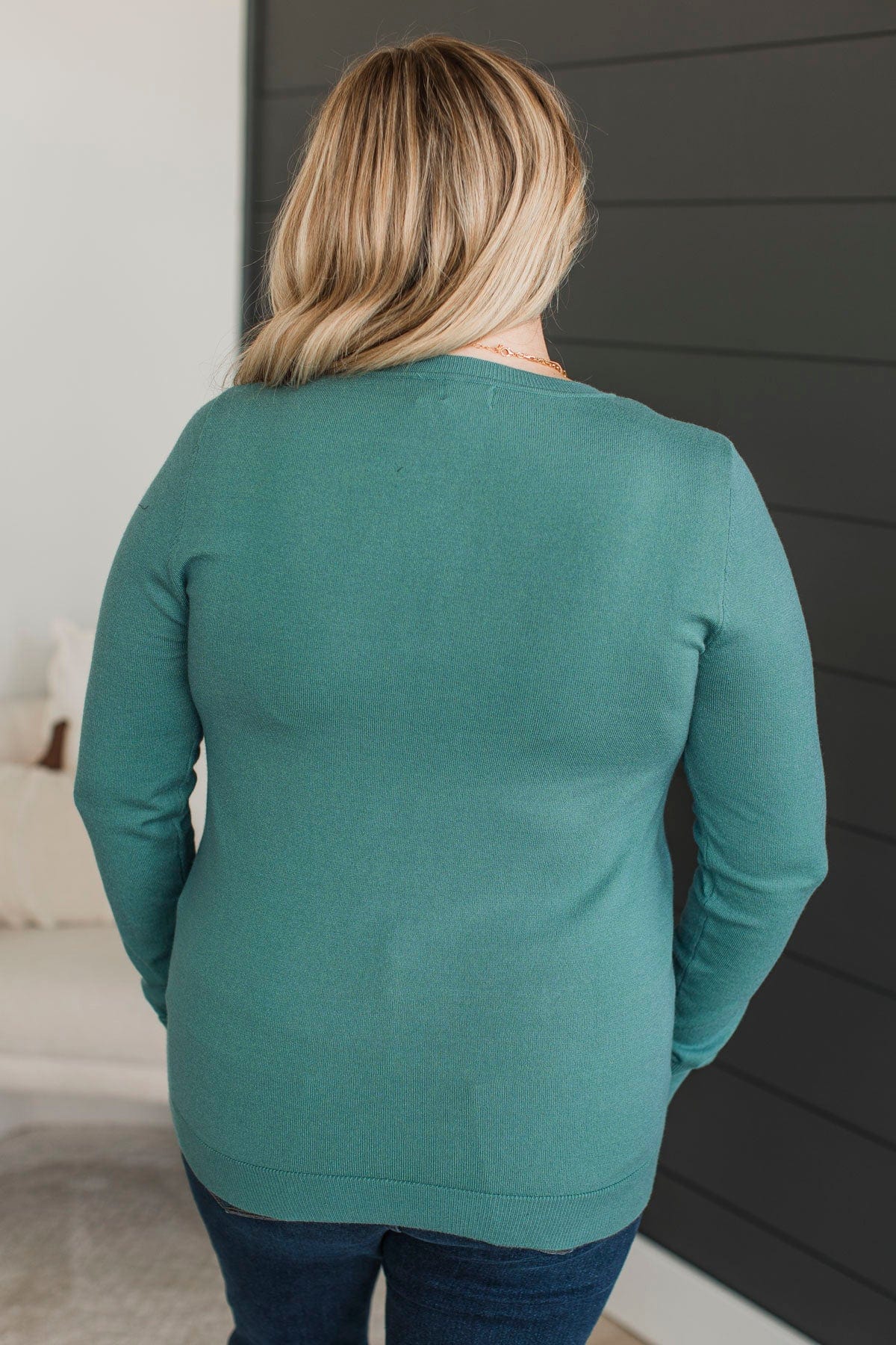 Stay Cozy Knit Sweater- Dusty Jade - Image 8