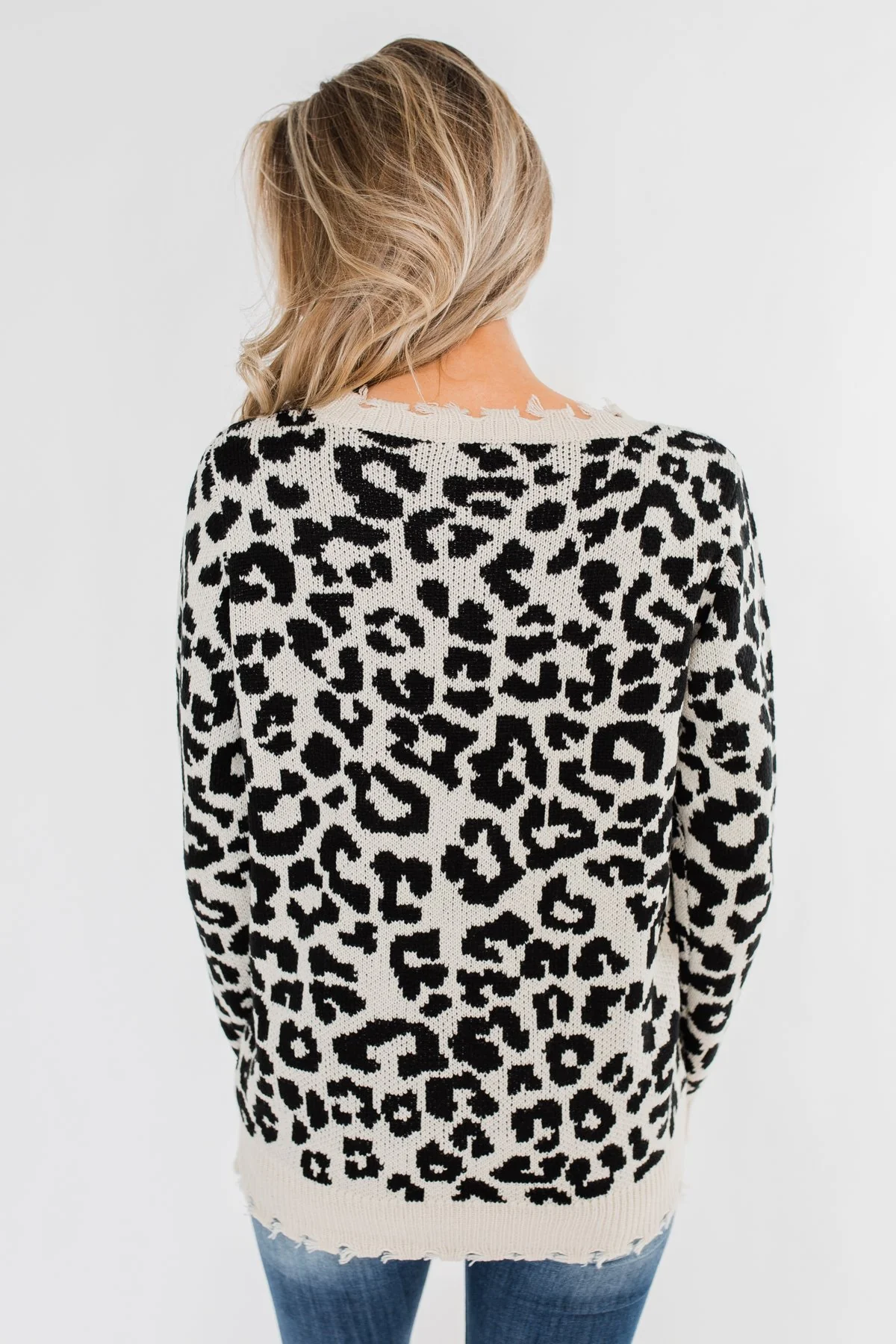 Stay Fierce Leopard Knit Sweater- Cream - Image 10