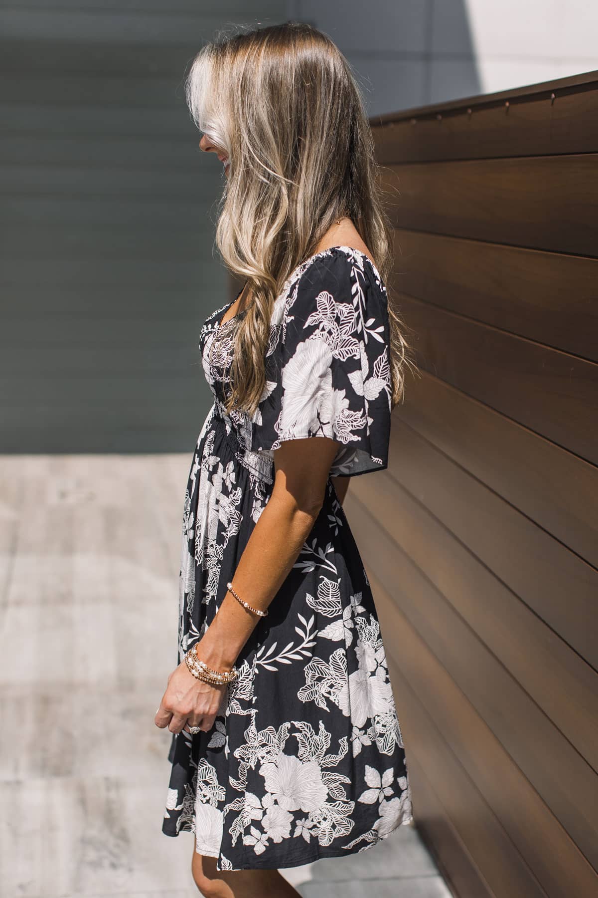 Stay For The View Floral Mini Dress- Black - Image 6