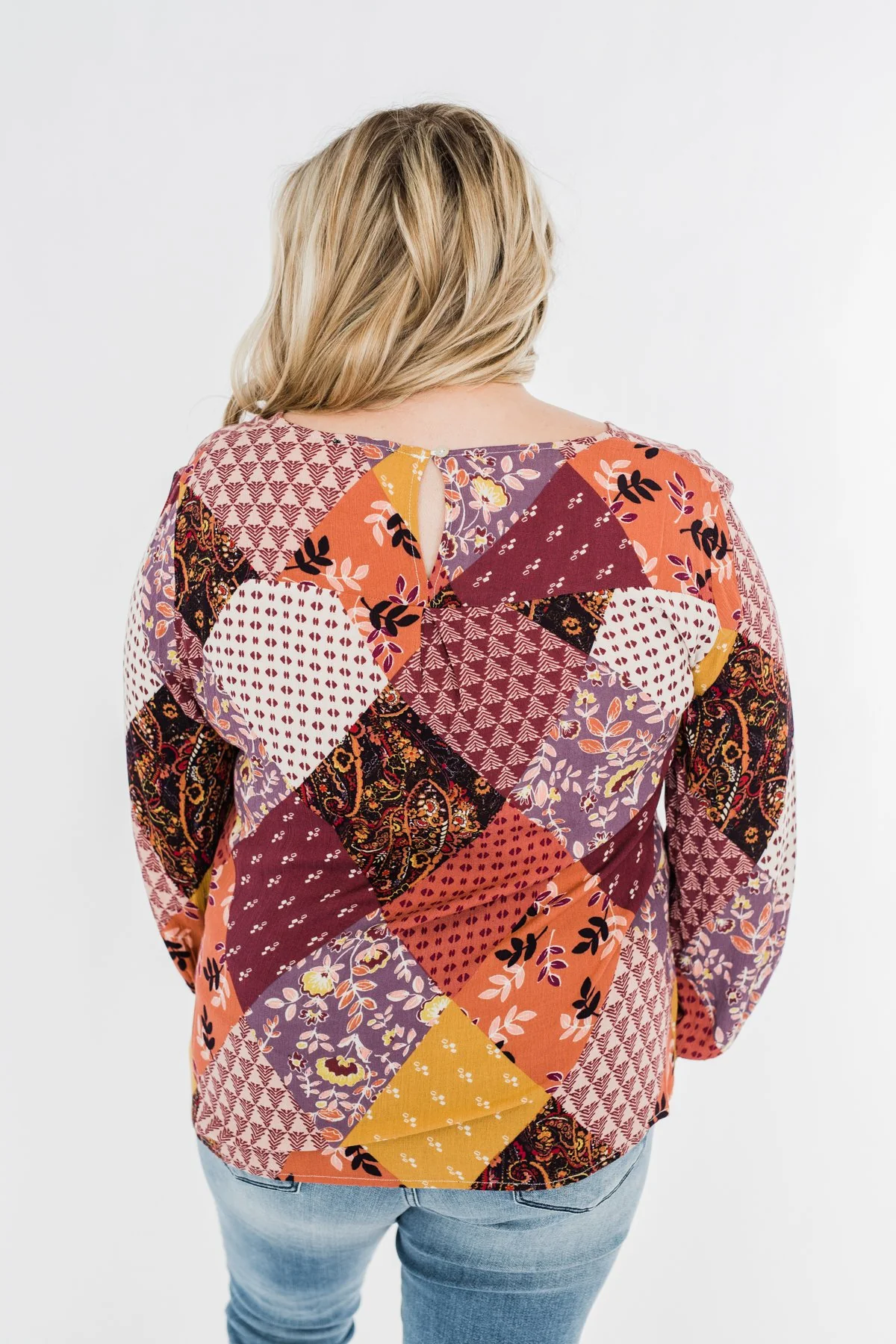Stay Forever Printed Blouse- Purple Tones - Image 10