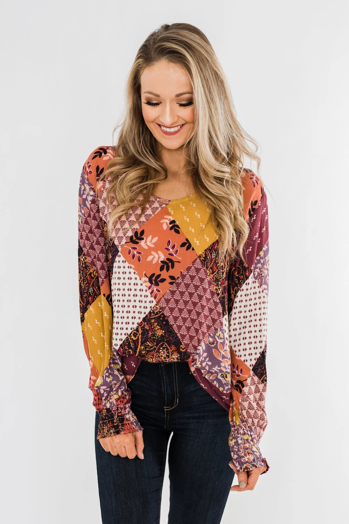 Stay Forever Printed Blouse- Purple Tones - Image 3