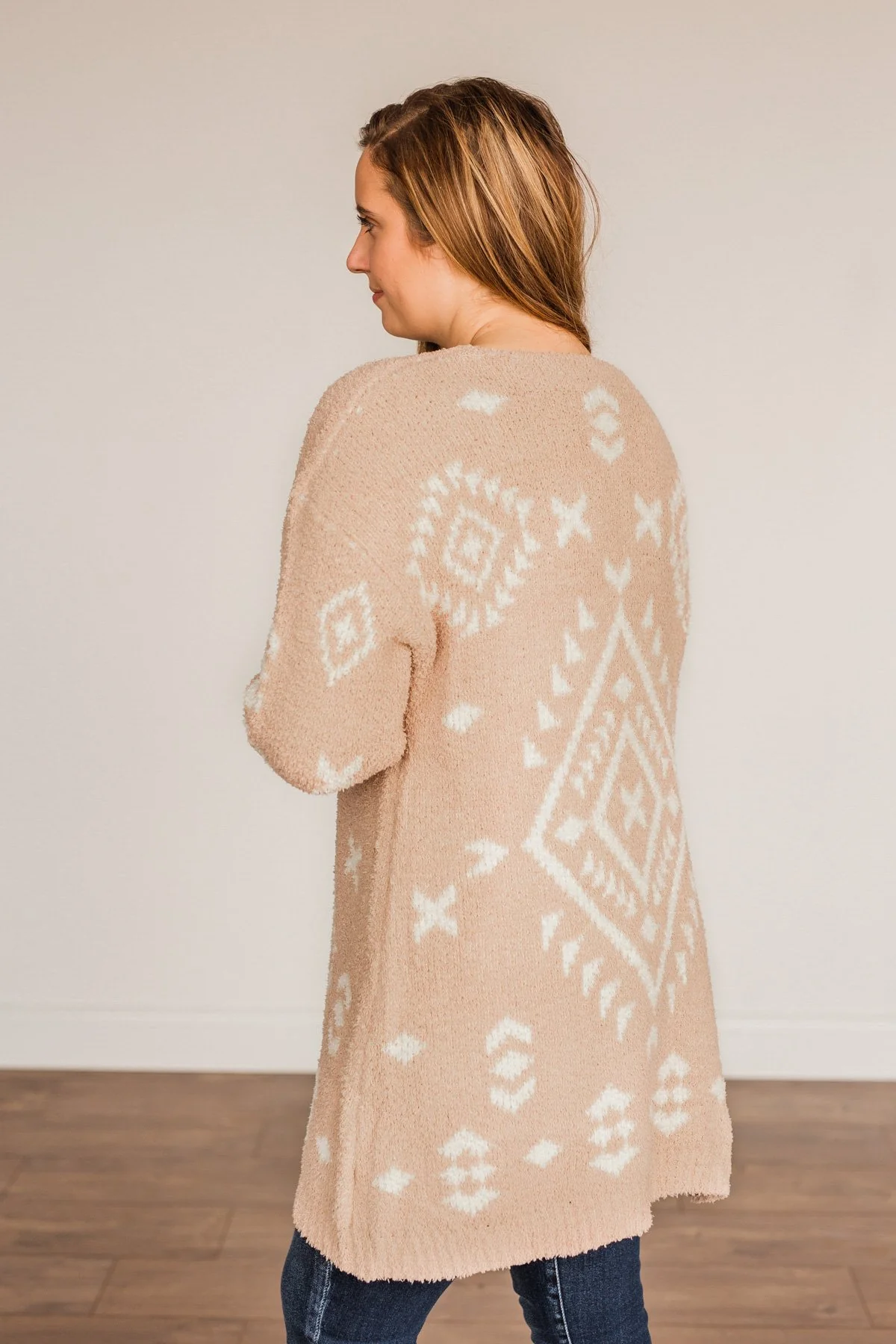Stay Humble Aztec Knit Cardigan- Beige & Ivory - Image 11
